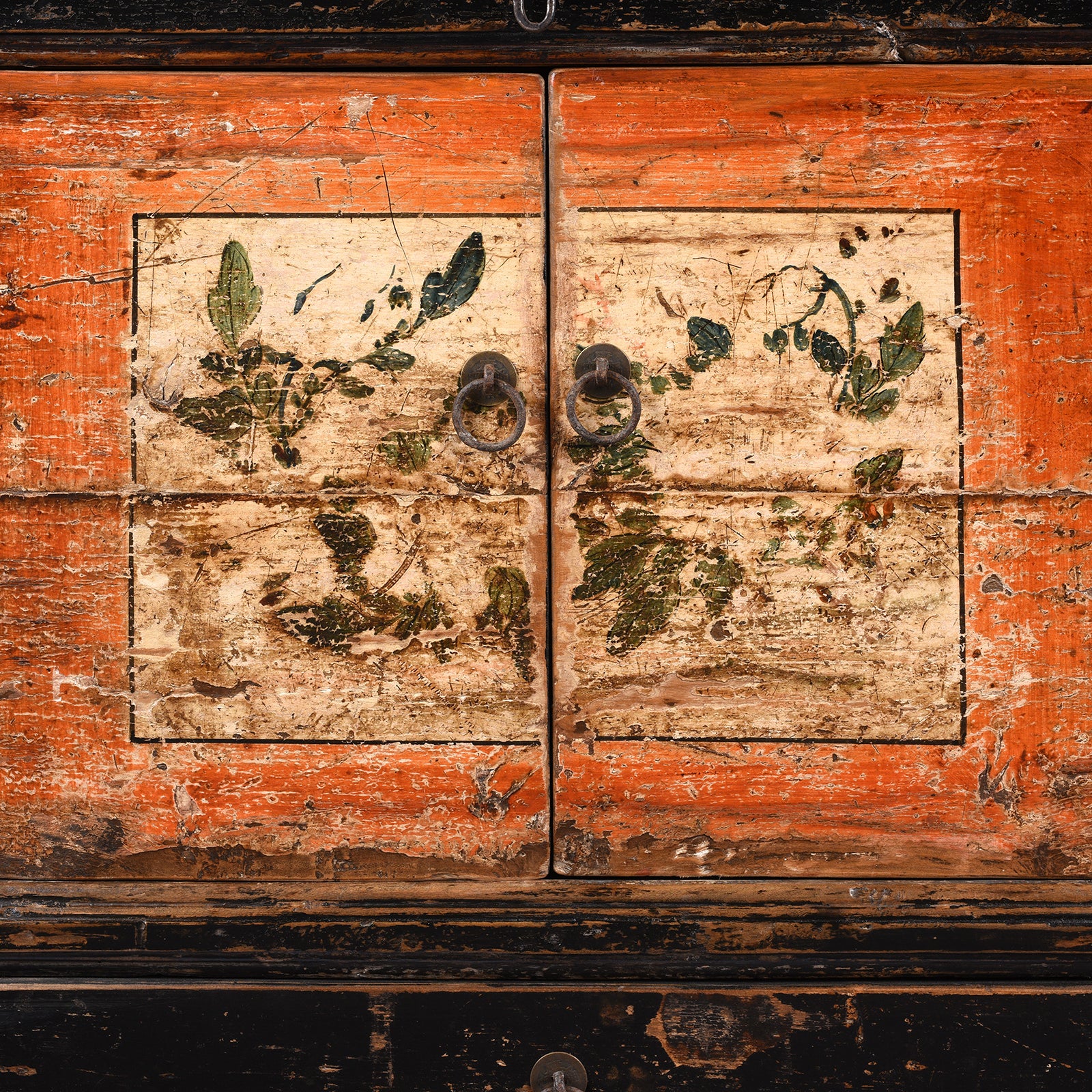 Painted Mongolian Sideboard Made Elm - Ca 1910 - Image 5