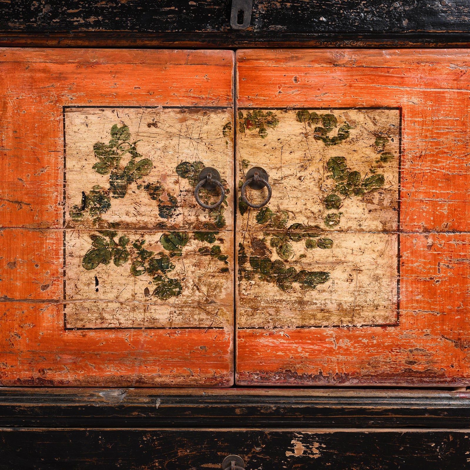 Painted Mongolian Sideboard Made Elm - Ca 1910 - Image 8