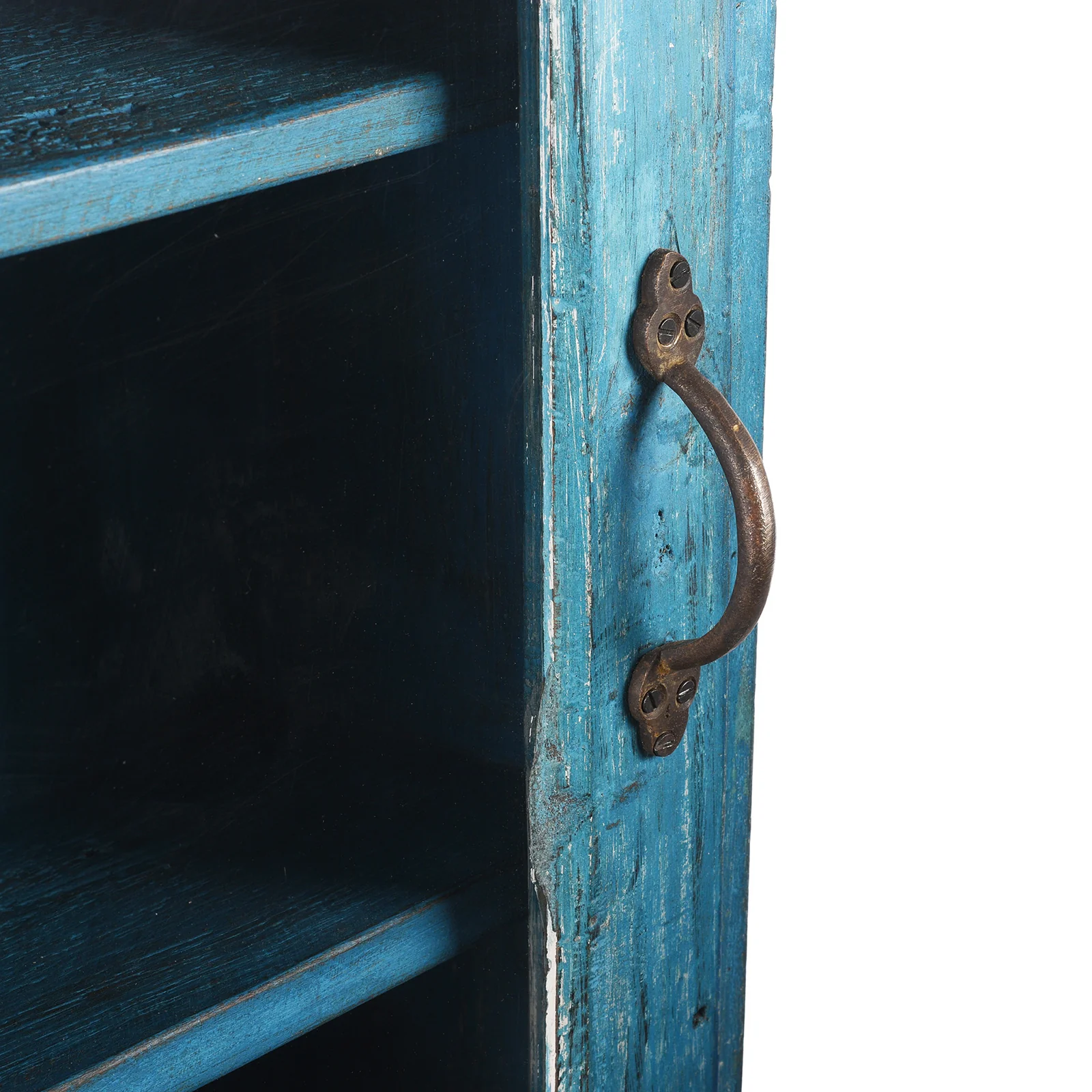 Blue Painted Glazed Wall Cabinet - Ca 1920 - Image 6