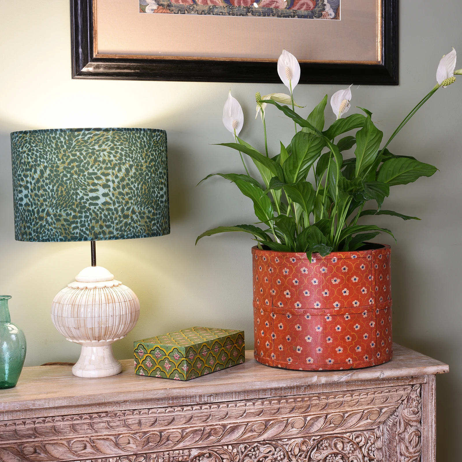 Painted Grain Measure Planter - Jain Red - Image 3