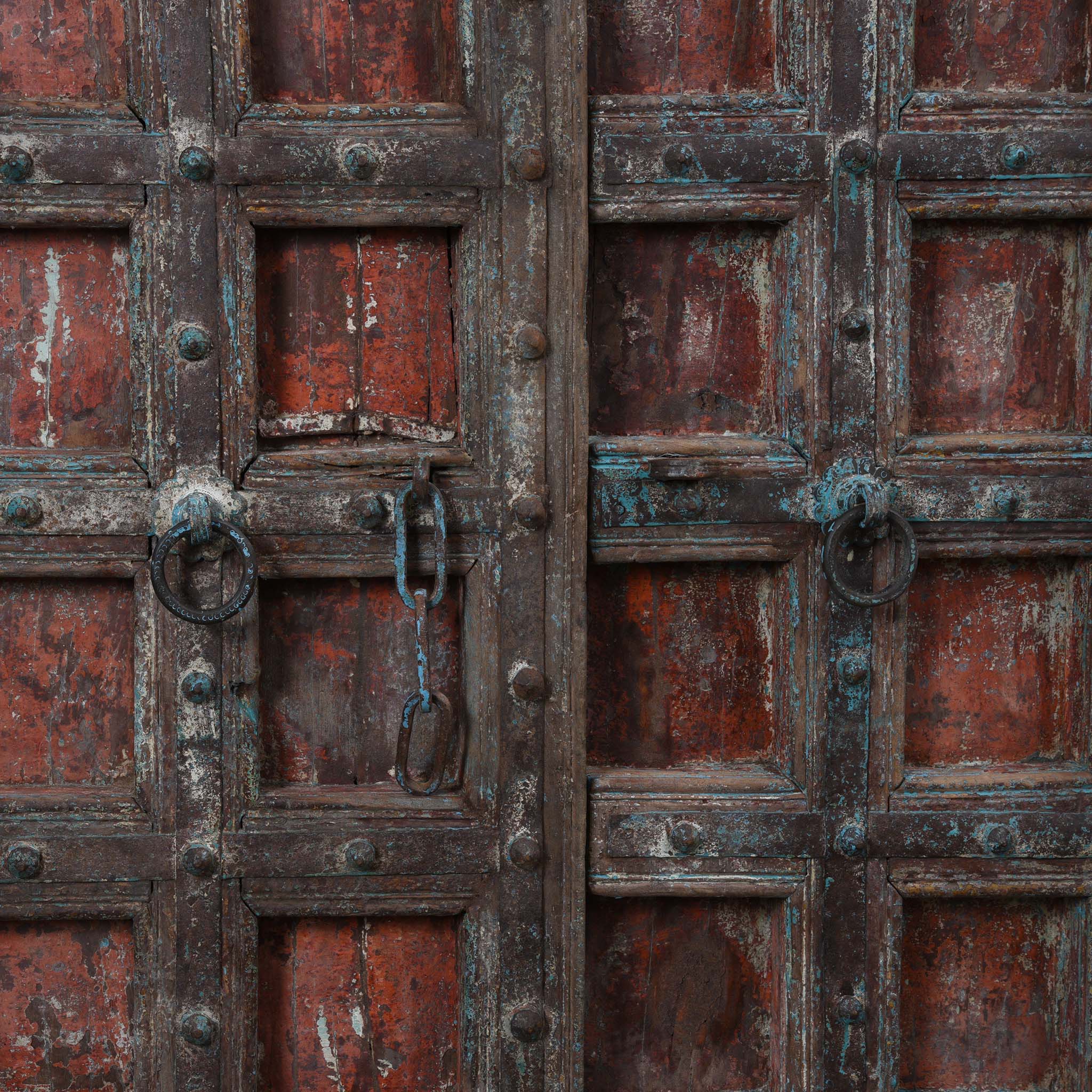 Painted Indian Reclaimed Door From Patan - 19th Century - Image 4