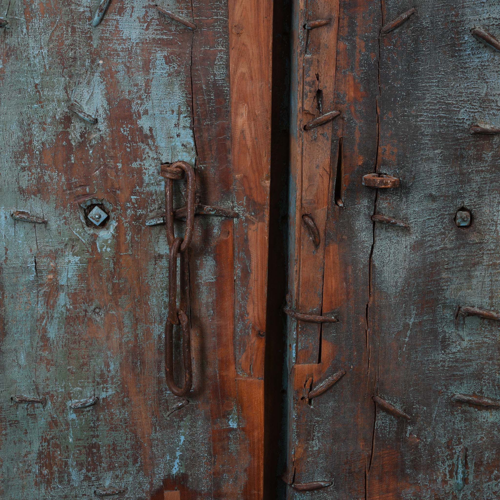 Painted Indian Reclaimed Door From Patan - 19th Century - Image 7