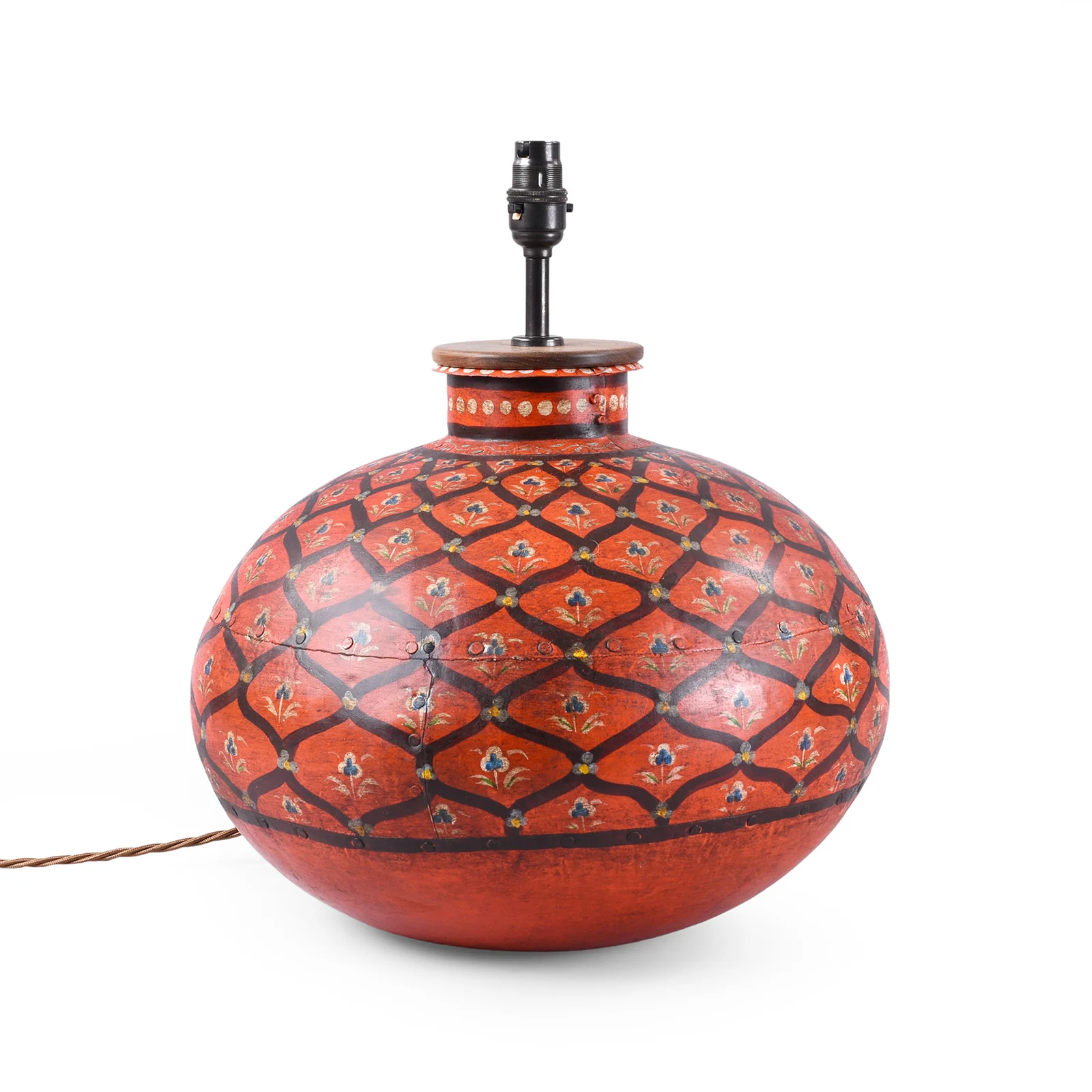 Painted Indian Matka Table Lamp - Image 12
