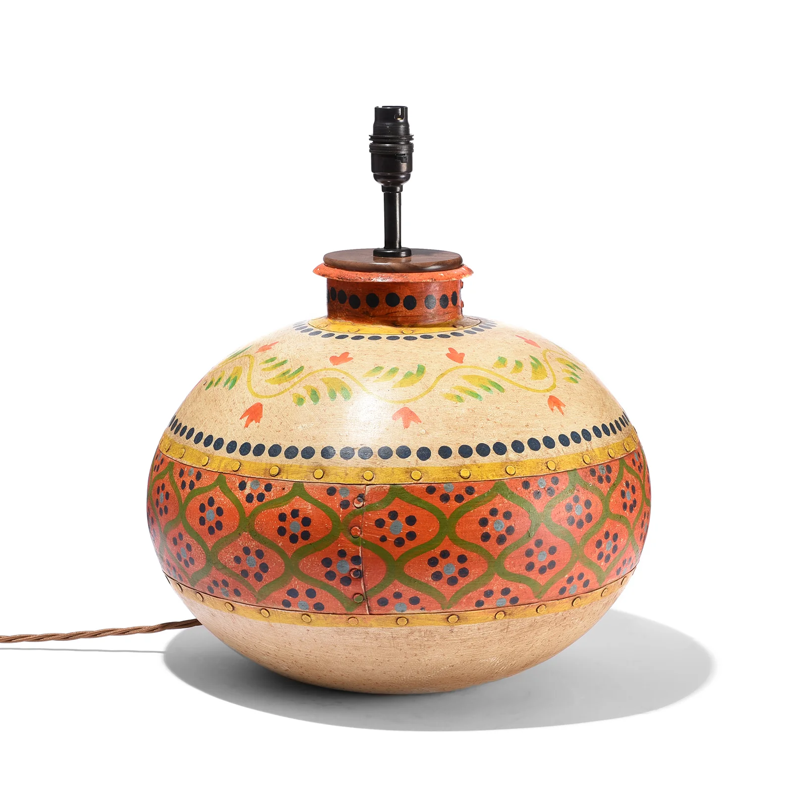 Painted Indian Matka Table Lamp - Image 13