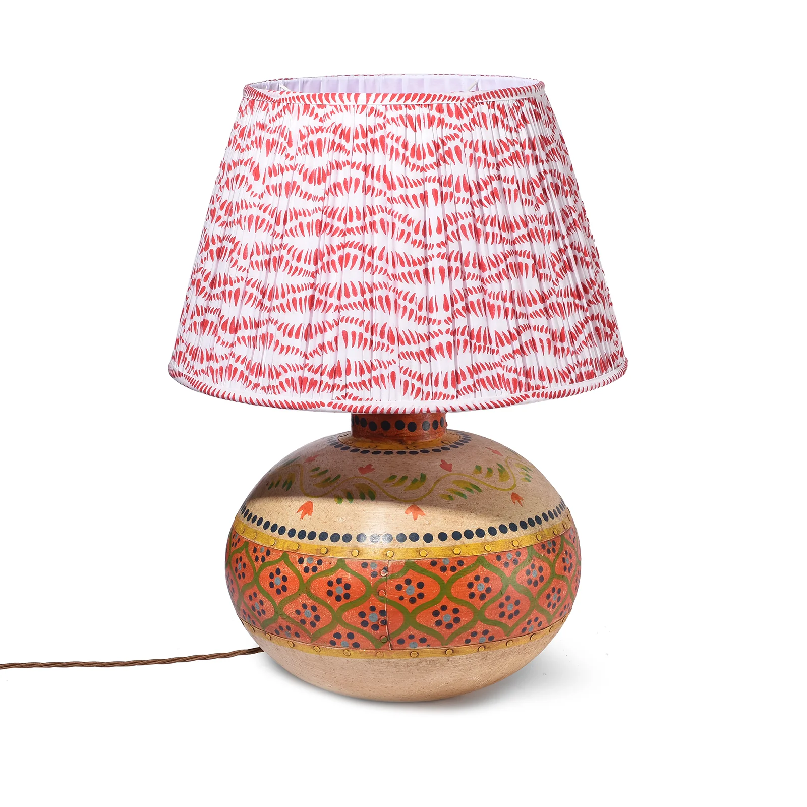 Painted Indian Matka Table Lamp - Image 2