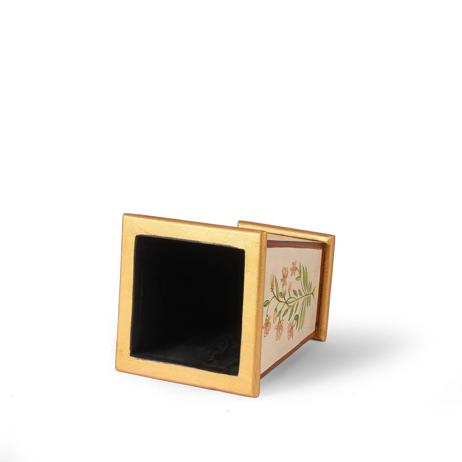 Painted Mughal Flower Waste Paper Bin - Image 4