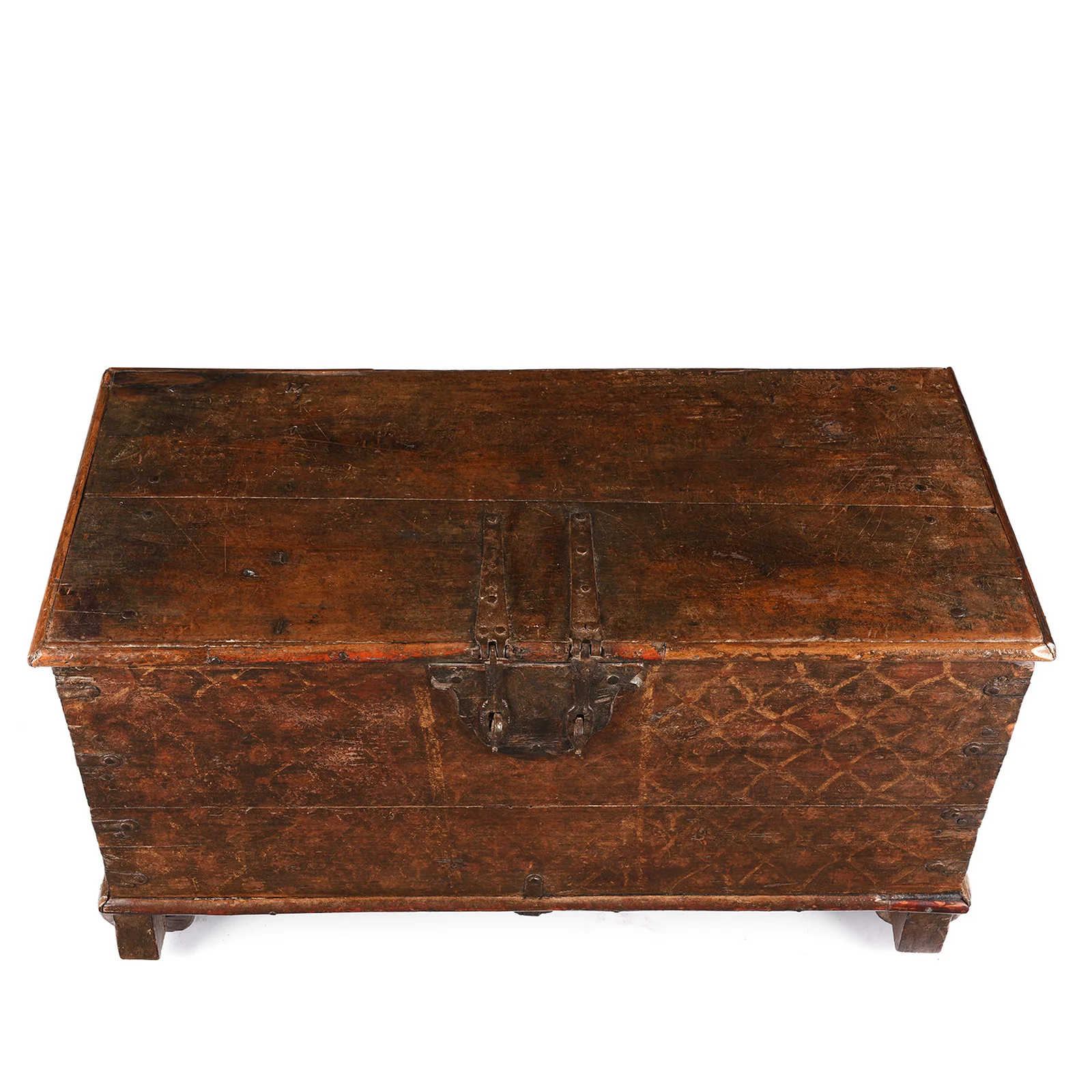 Painted Teak Chest On Wheels From Nagaur - 19th Century - Image 3