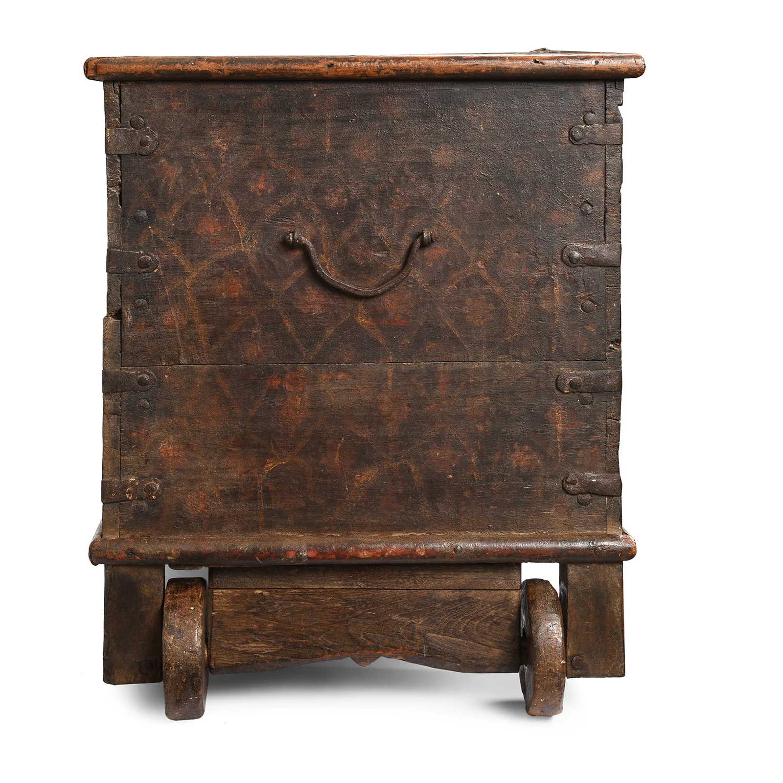Painted Teak Chest On Wheels From Nagaur - 19th Century - Image 7