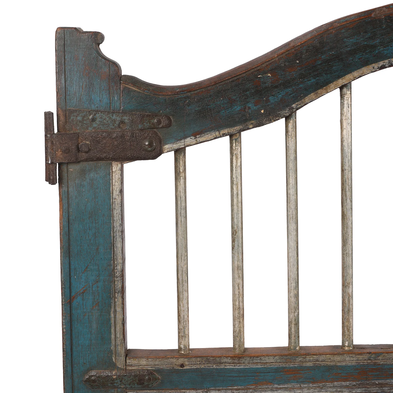 Painted Teak Dog Gate From Gujarat - 19th Century - Image 3