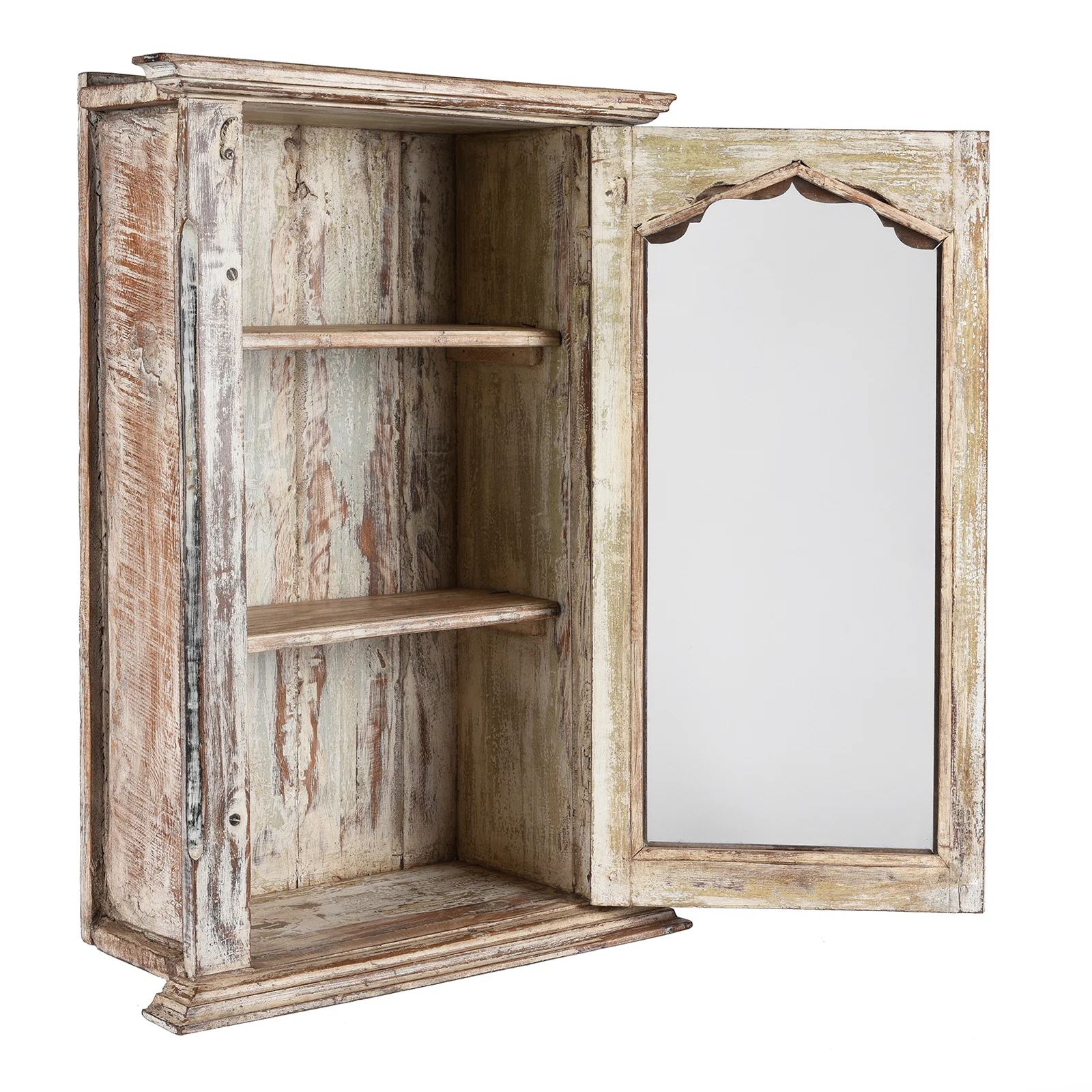 White Painted Glazed Wall Cabinet - Ca 1920 - Image 3