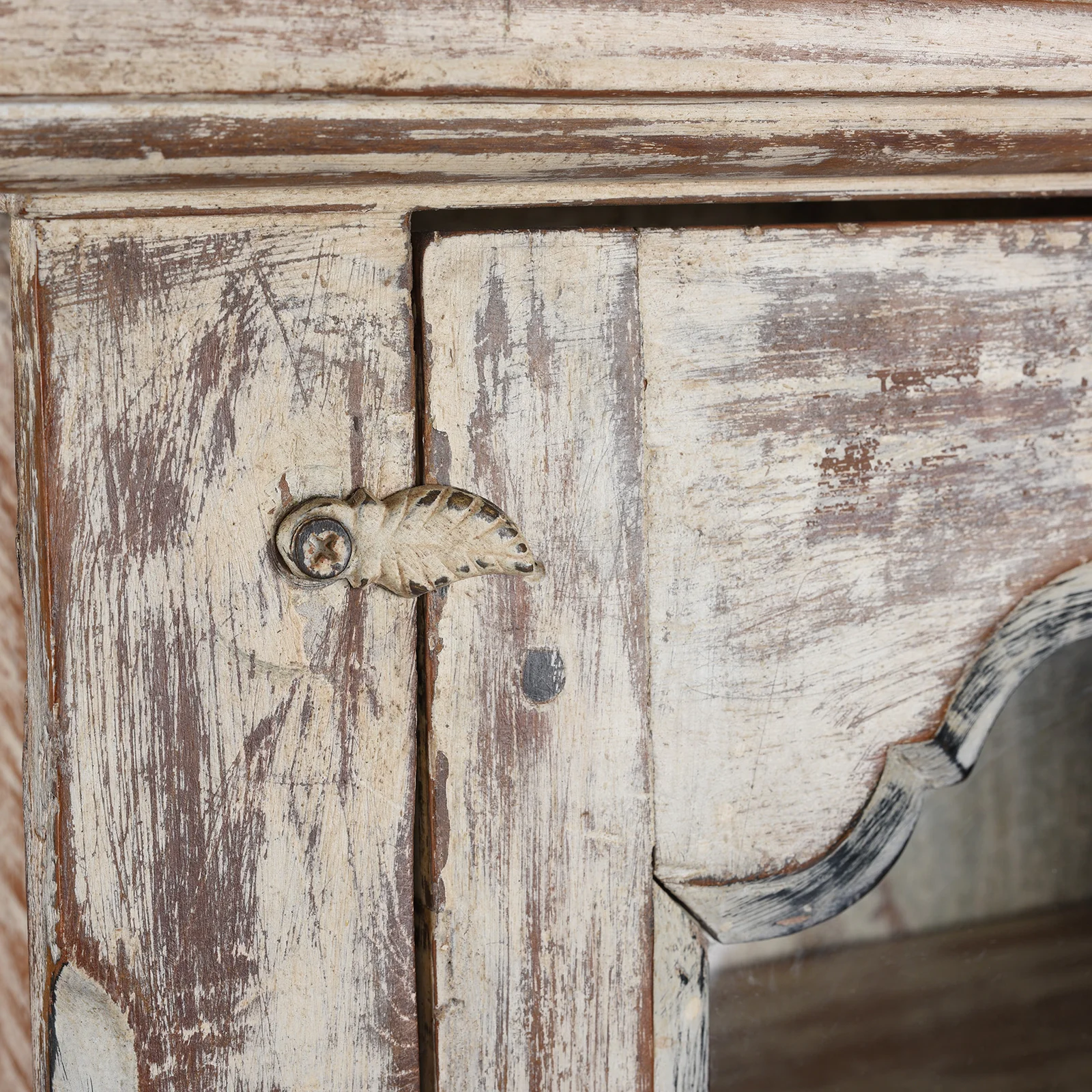 White Painted Glazed Wall Cabinet - Ca 1920 - Image 6
