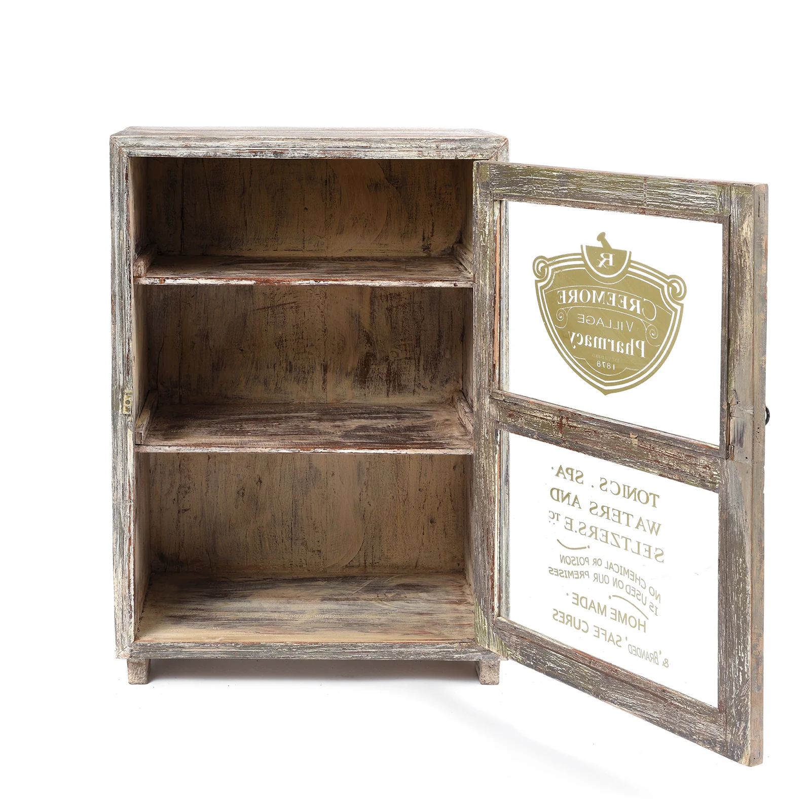 Painted Teak Glazed Side Cabinet - Ca 1930 - Image 3