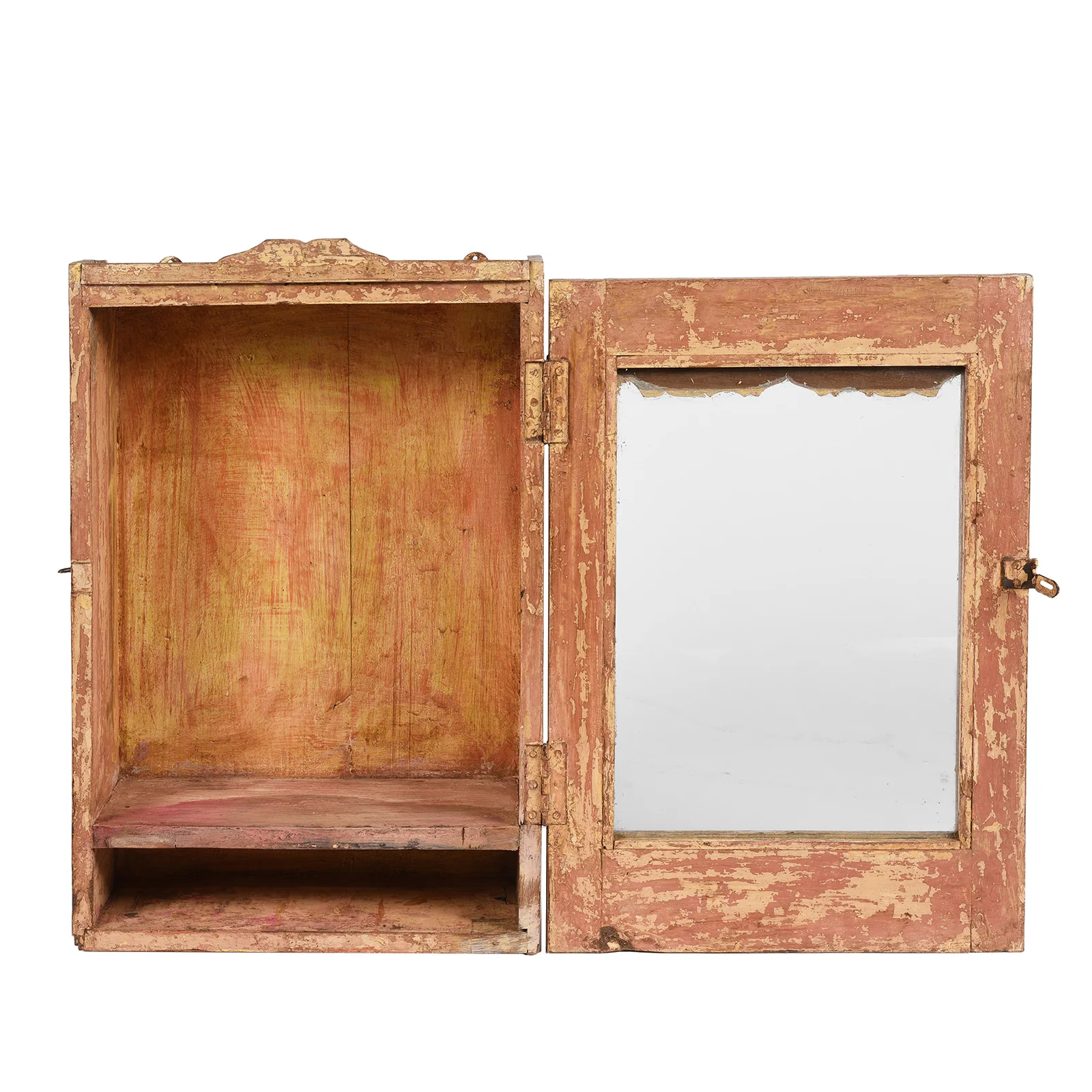 Painted Teak Glazed Wall Cabinet - Ca 1930 - Image 4