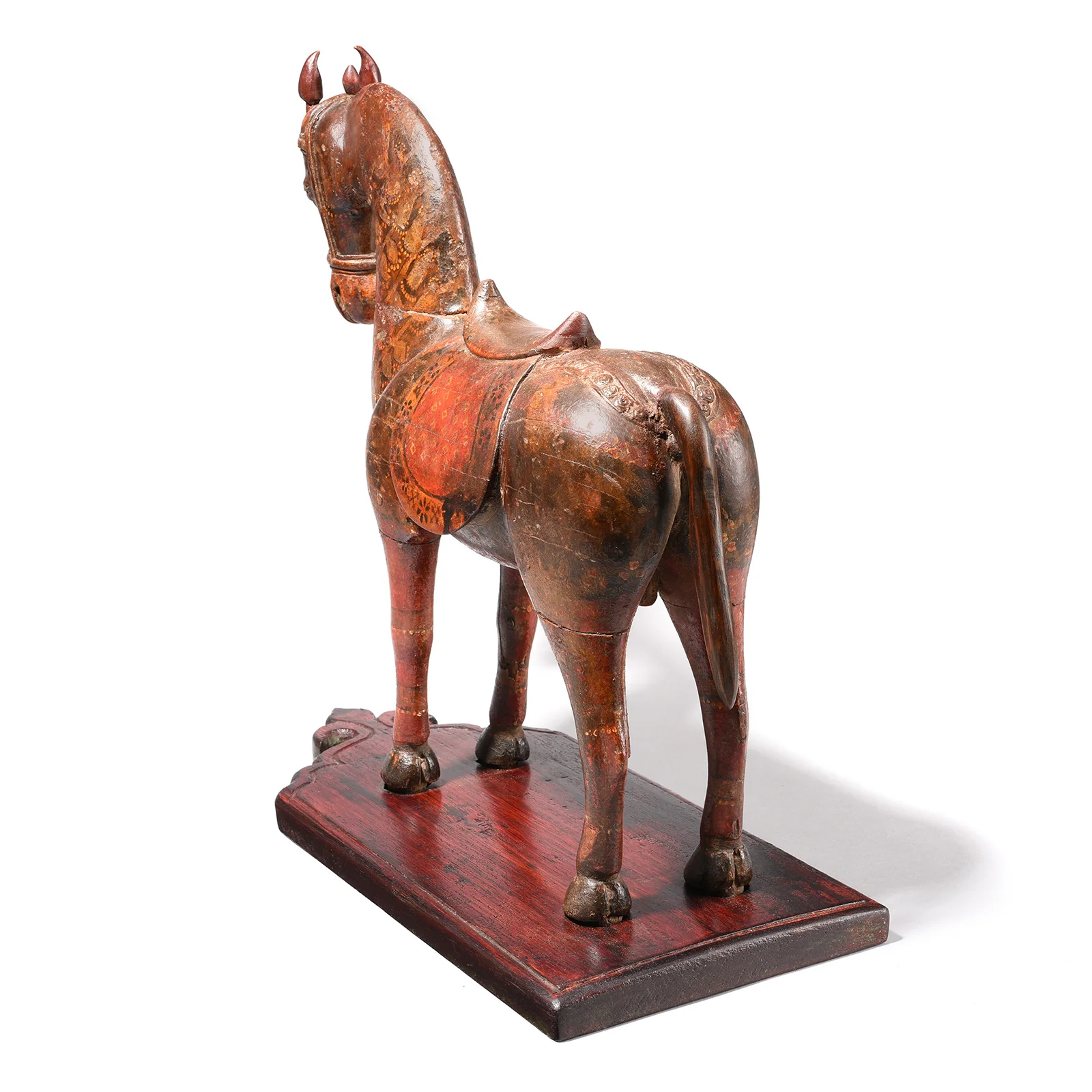 Painted Teak Horse From Rajasthan - 19th Century - Image 3