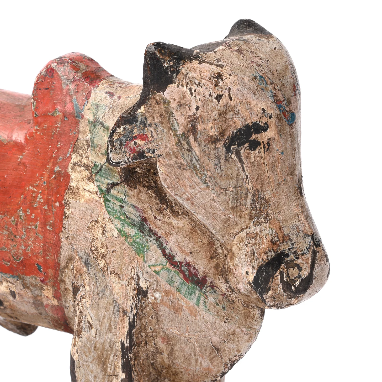Painted Teak Nandi Bull Toy From Andhra Pradesh - Ca 1950's - Image 2