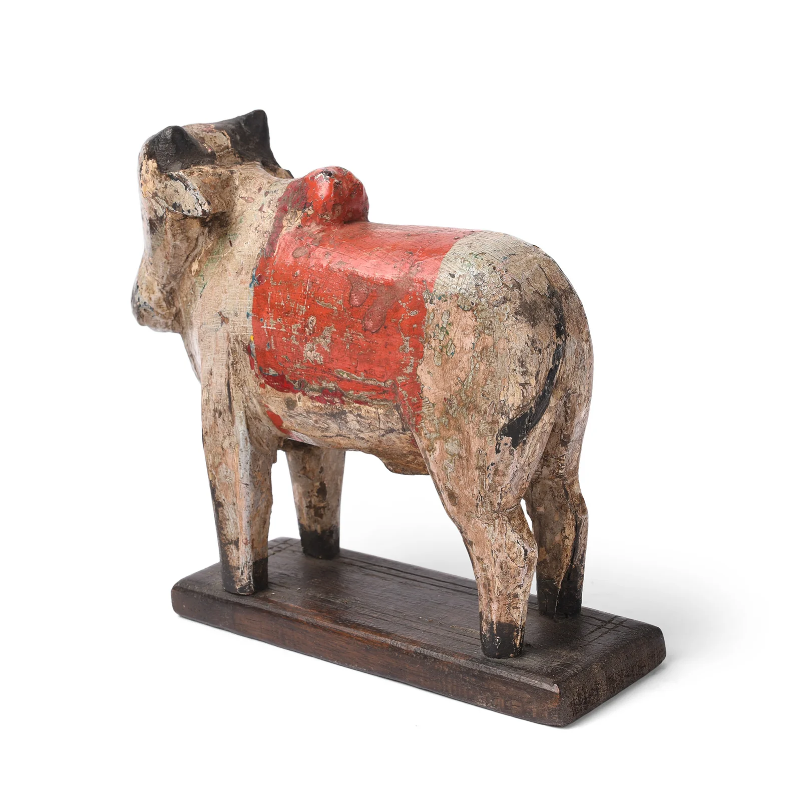 Painted Teak Nandi Bull Toy From Andhra Pradesh - Ca 1950's - Image 4