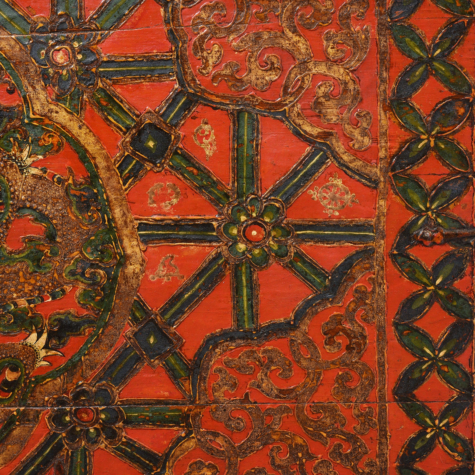 Painted Tibetan 'Double Dragon' Chest From Central Tibet - 17th Century - Image 8