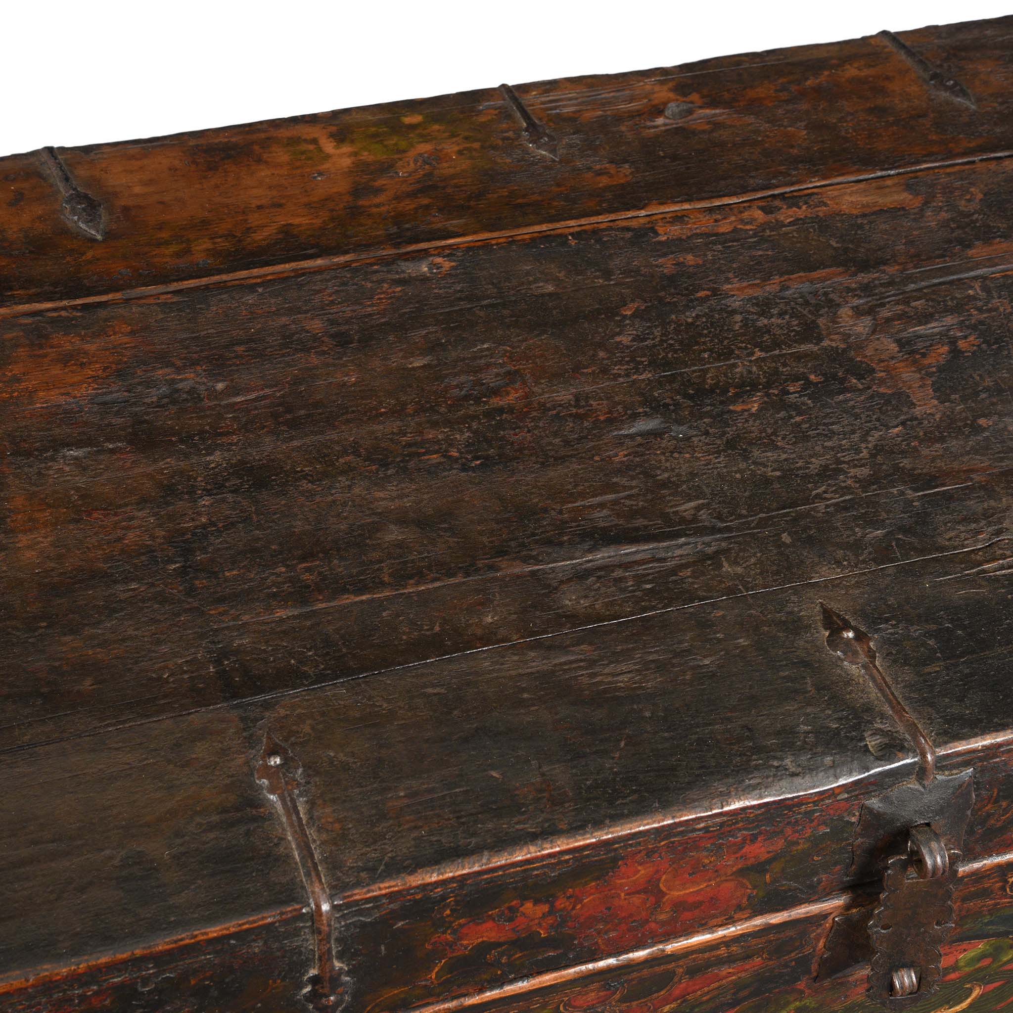 Painted Tibetan 'Dragon' Storage Chest - 18th Century - Image 14