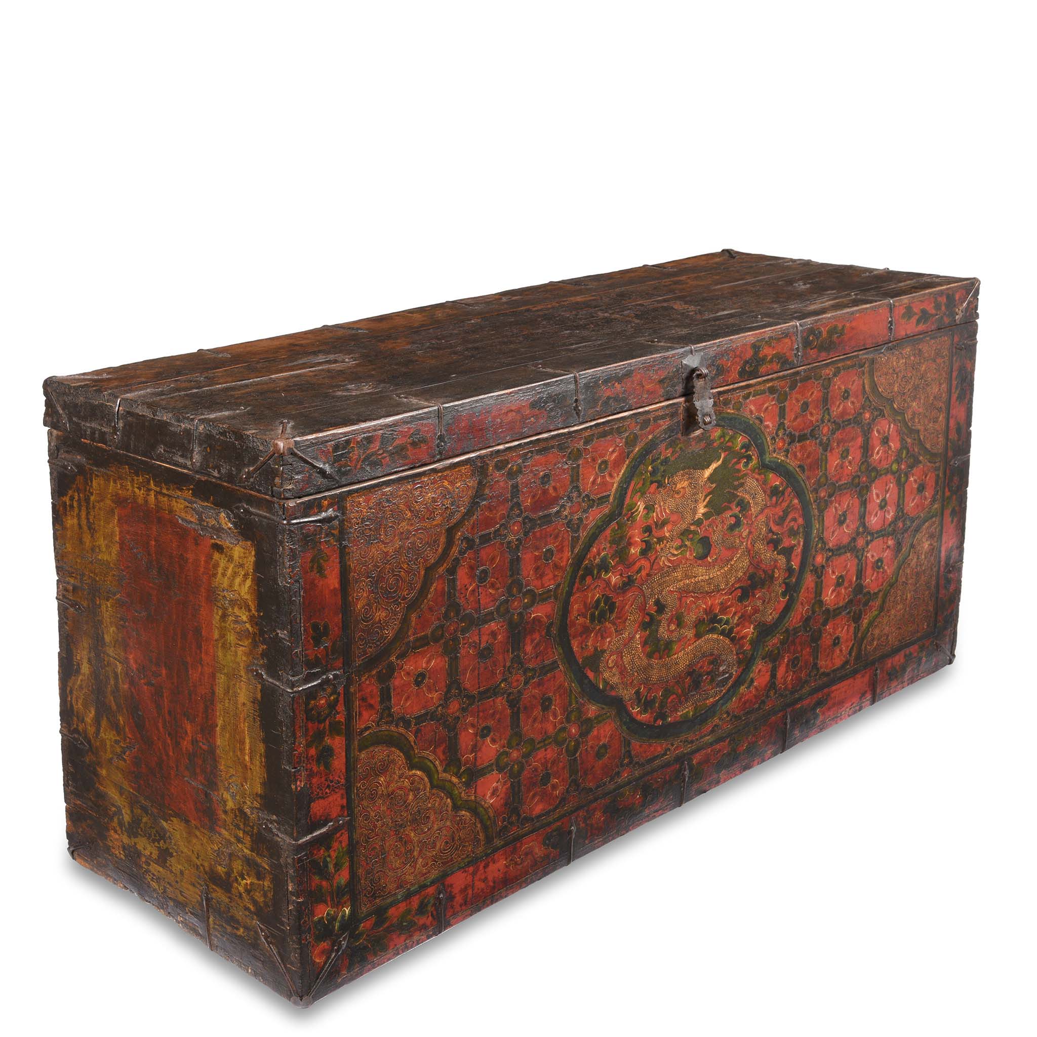 Painted Tibetan 'Dragon' Storage Chest - 18th Century - Image 3