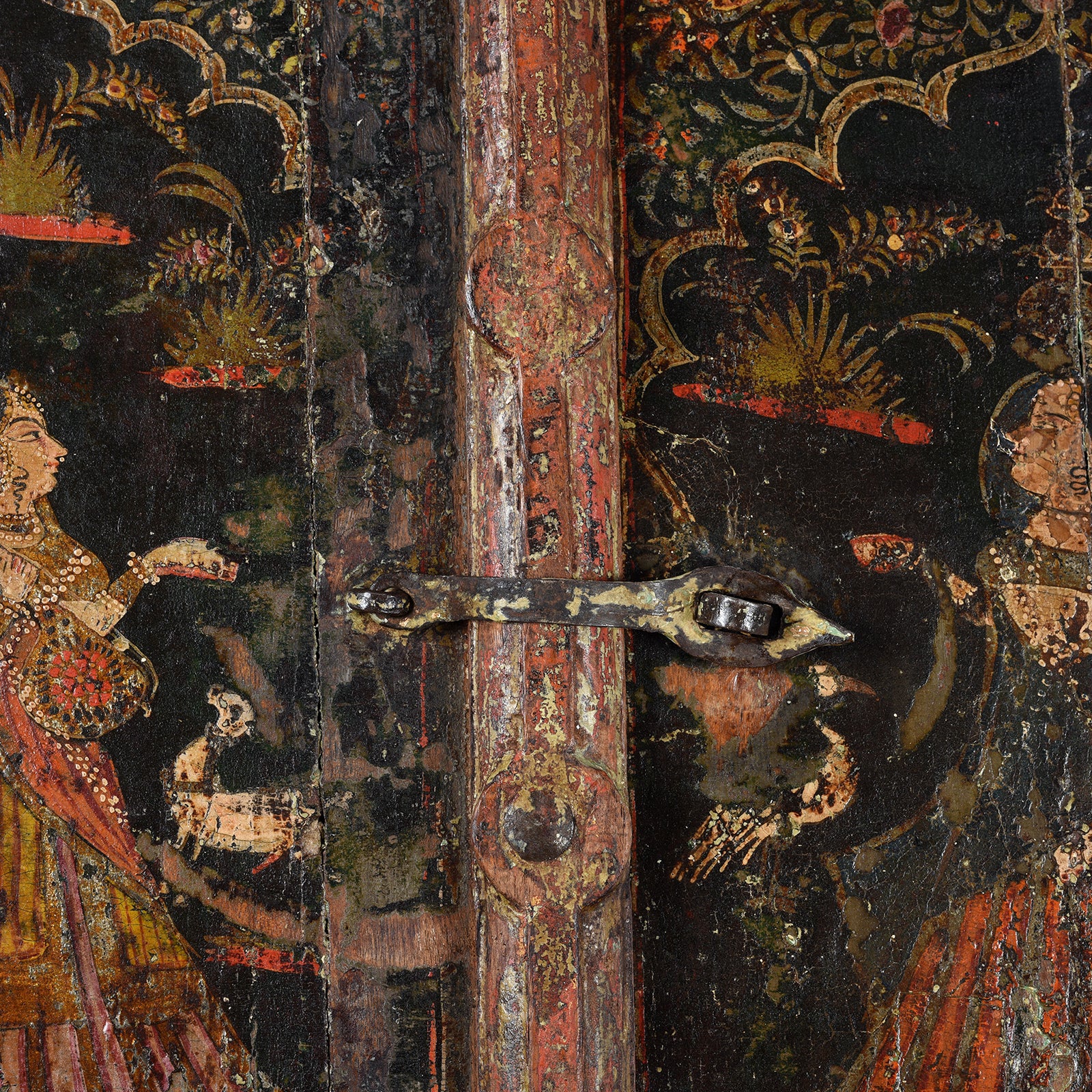 Painted Indian Window Shutter From Rajasthan- 19thC - Image 7