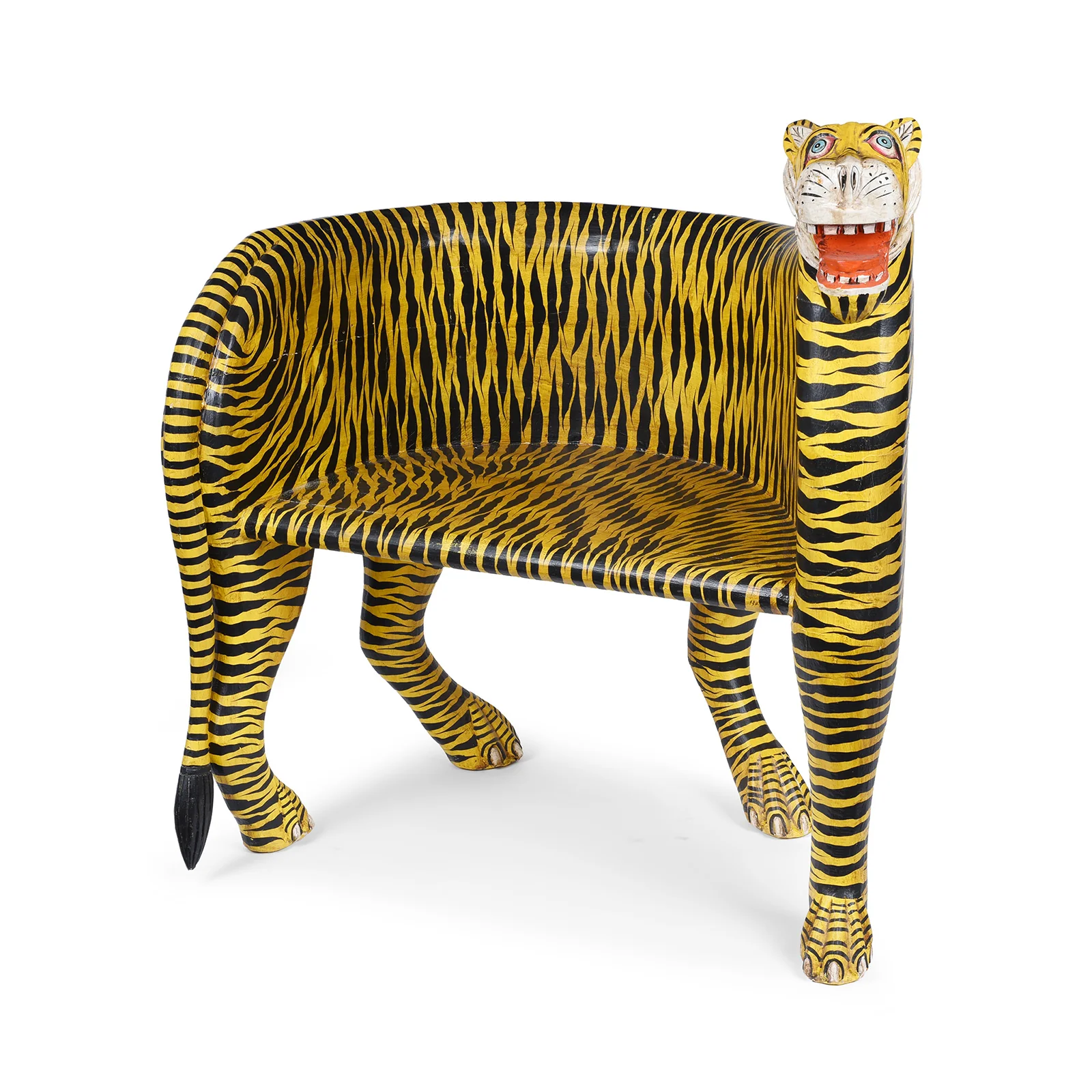 Painted Indian Tiger Chair - Image 4