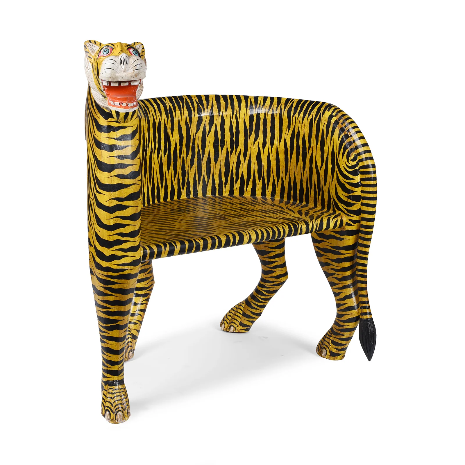 Painted Indian Tiger Chair - Image 9