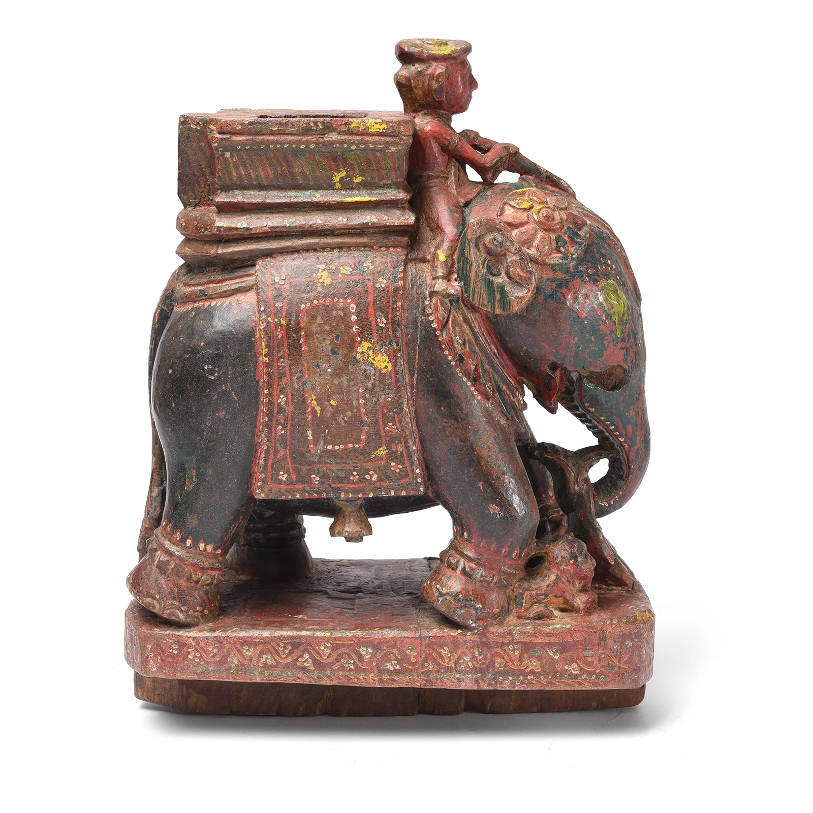 Painted Indian Elephant & Mahout From Rajasthan - 19th Century - Image 2