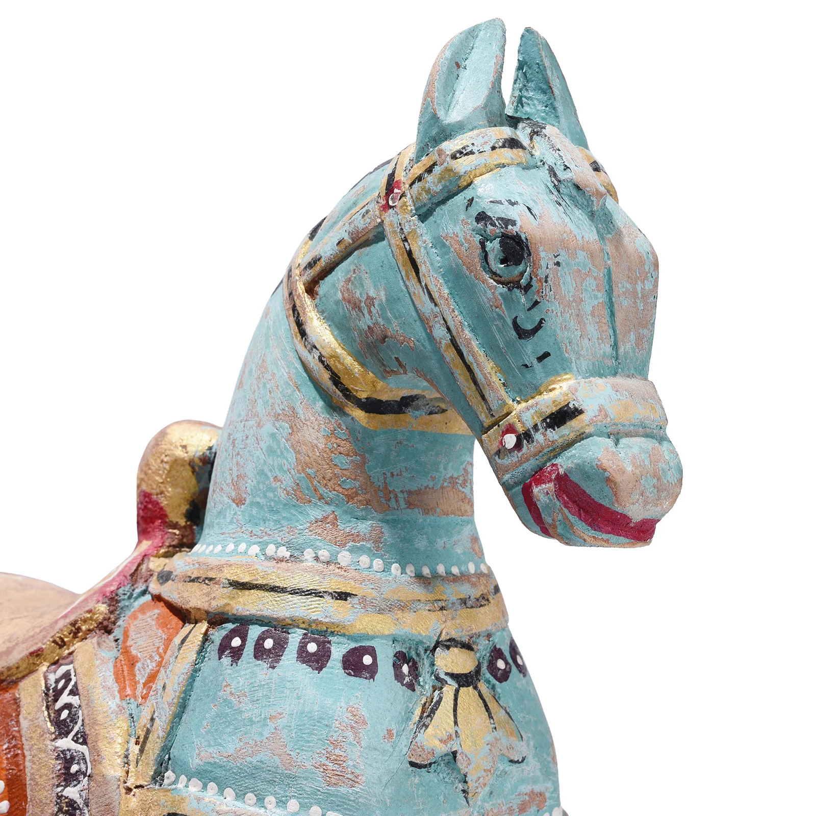 Painted Wooden Marwari Horse From Rajasthan - Image 5