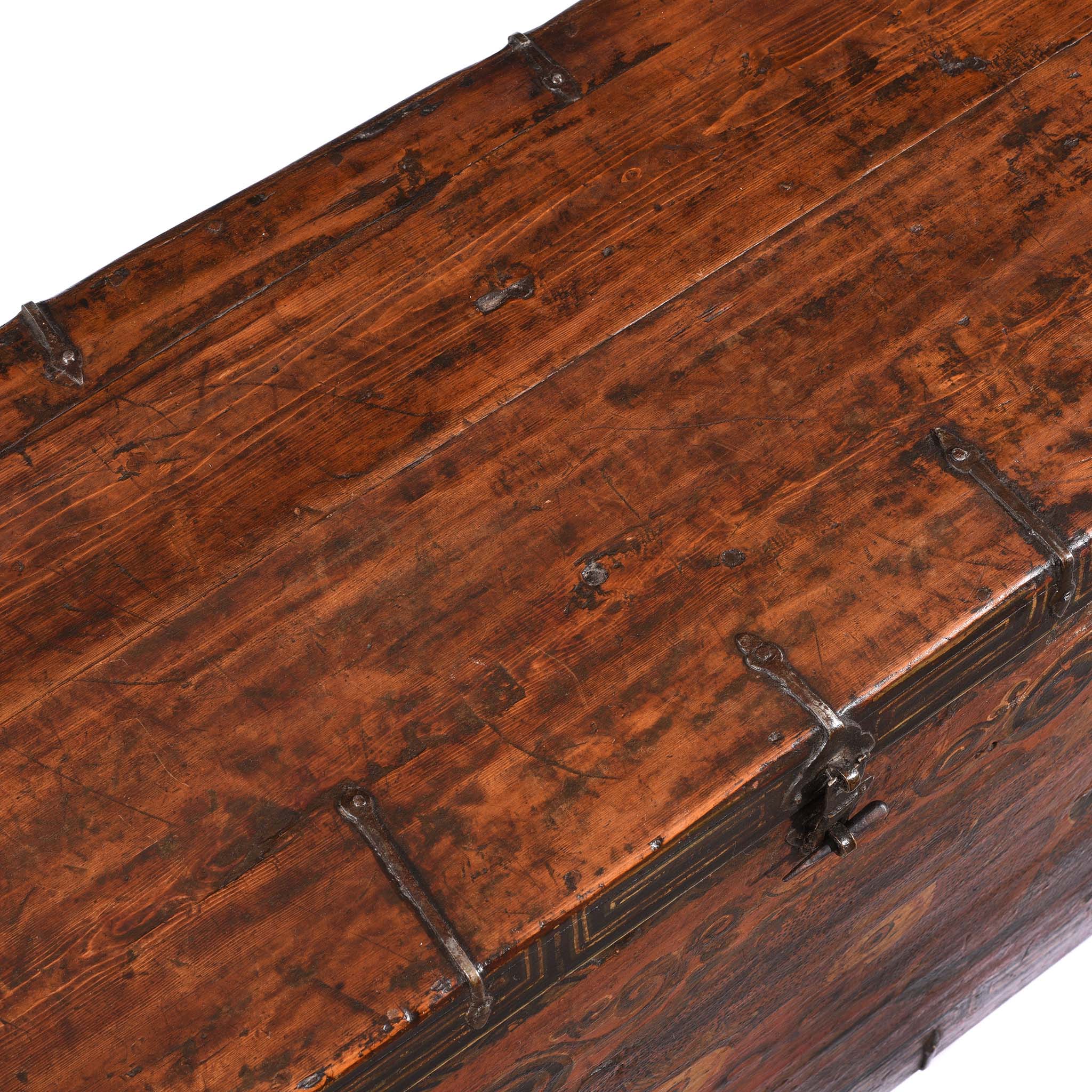 Painted Zeeba Chest From Tibet - Late 18th Century - Image 13