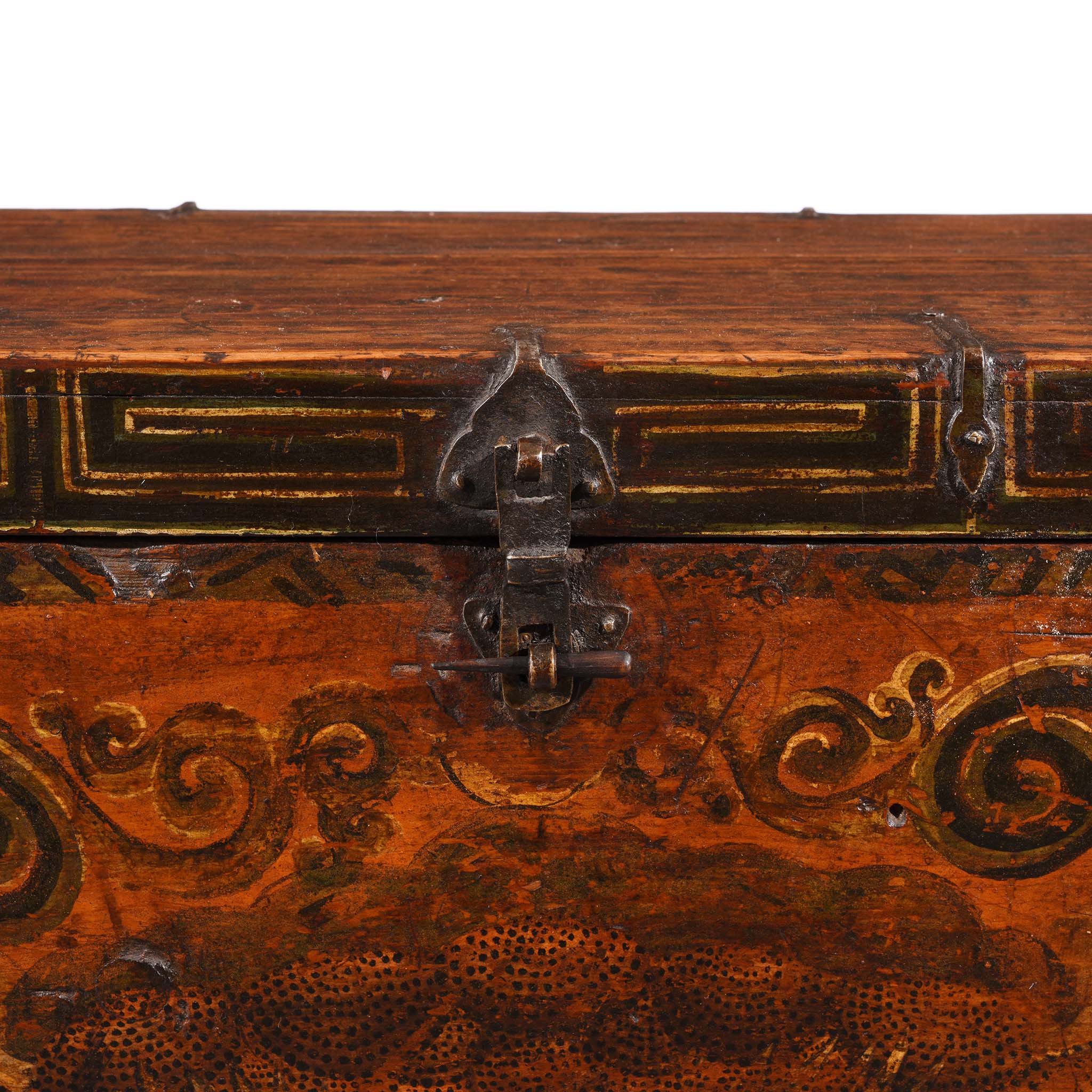 Painted Zeeba Chest From Tibet - Late 18th Century - Image 8