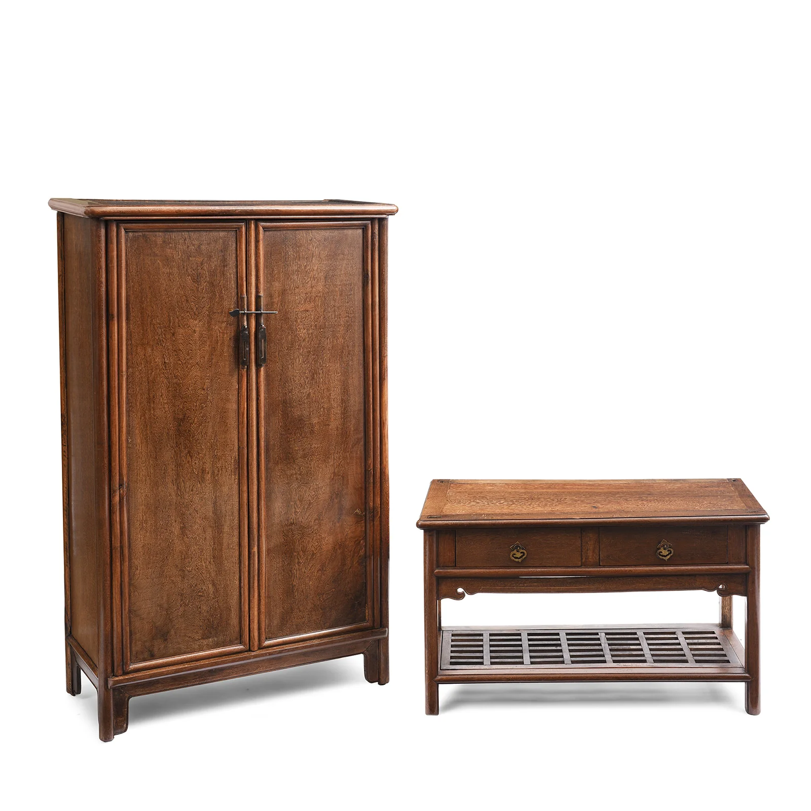 Pair of Chinese Jichimu Yuanjiaogui Cabinets On Stands - Qing Dynasty - Image 6