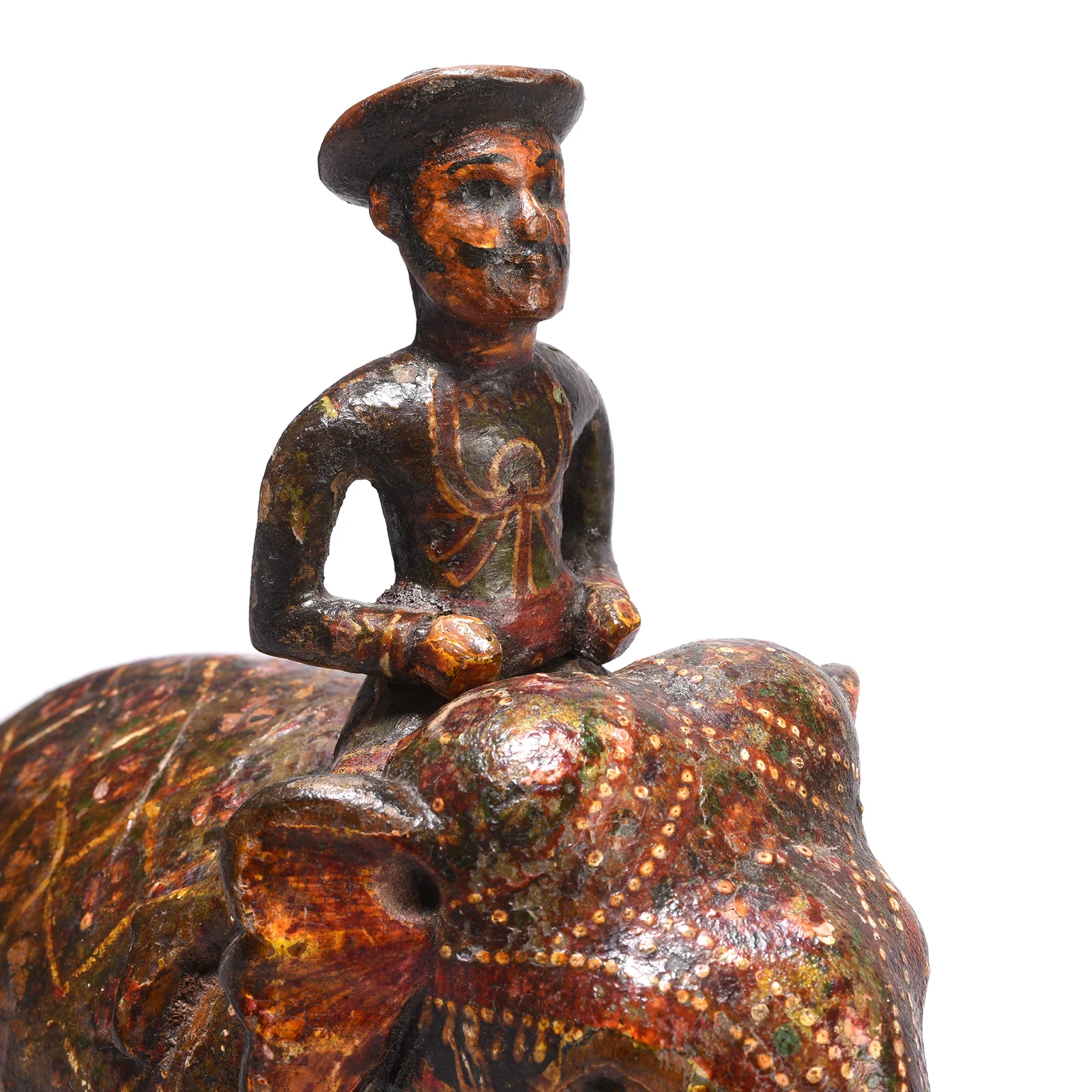 Polychromed Elephant & Mahout Figure From Surat - 19th Century - Image 2
