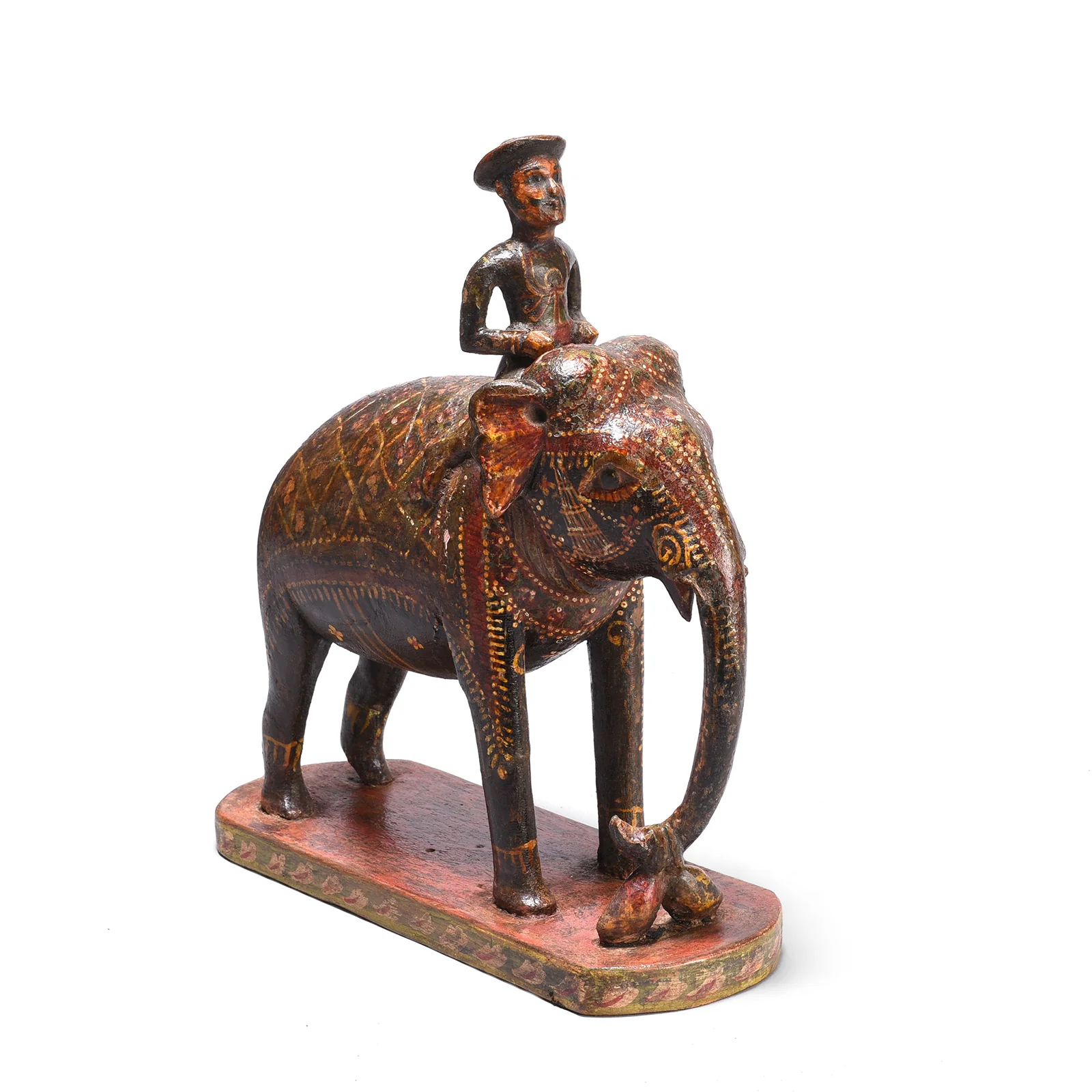 Polychromed Elephant & Mahout Figure From Surat - 19th Century - Image 3