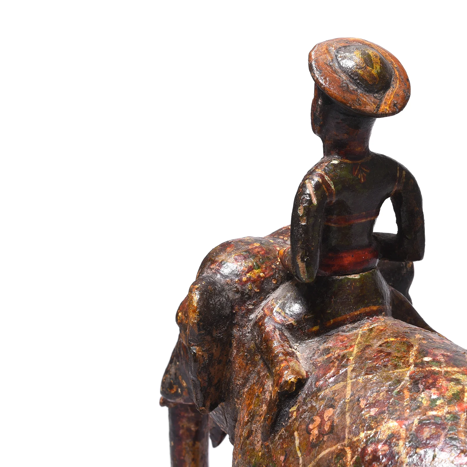 Polychromed Elephant & Mahout Figure From Surat - 19th Century - Image 6