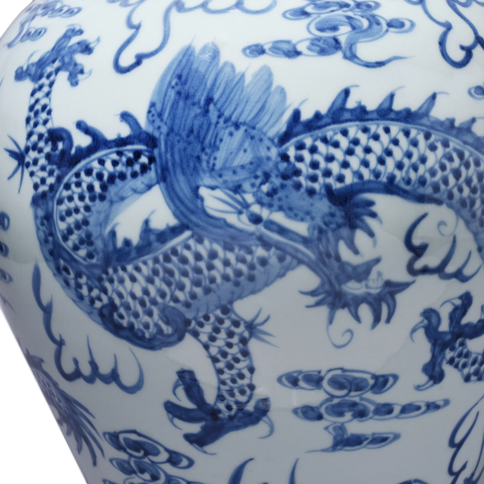 Blue & White Dragon Temple Jar - Image 5