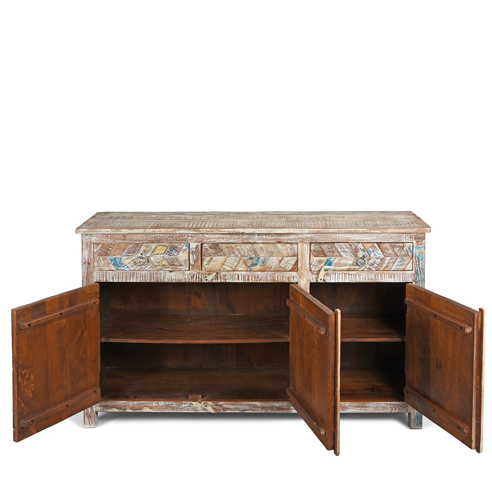 3 Door Sideboard Made From Reclaimed Teak - Image 3