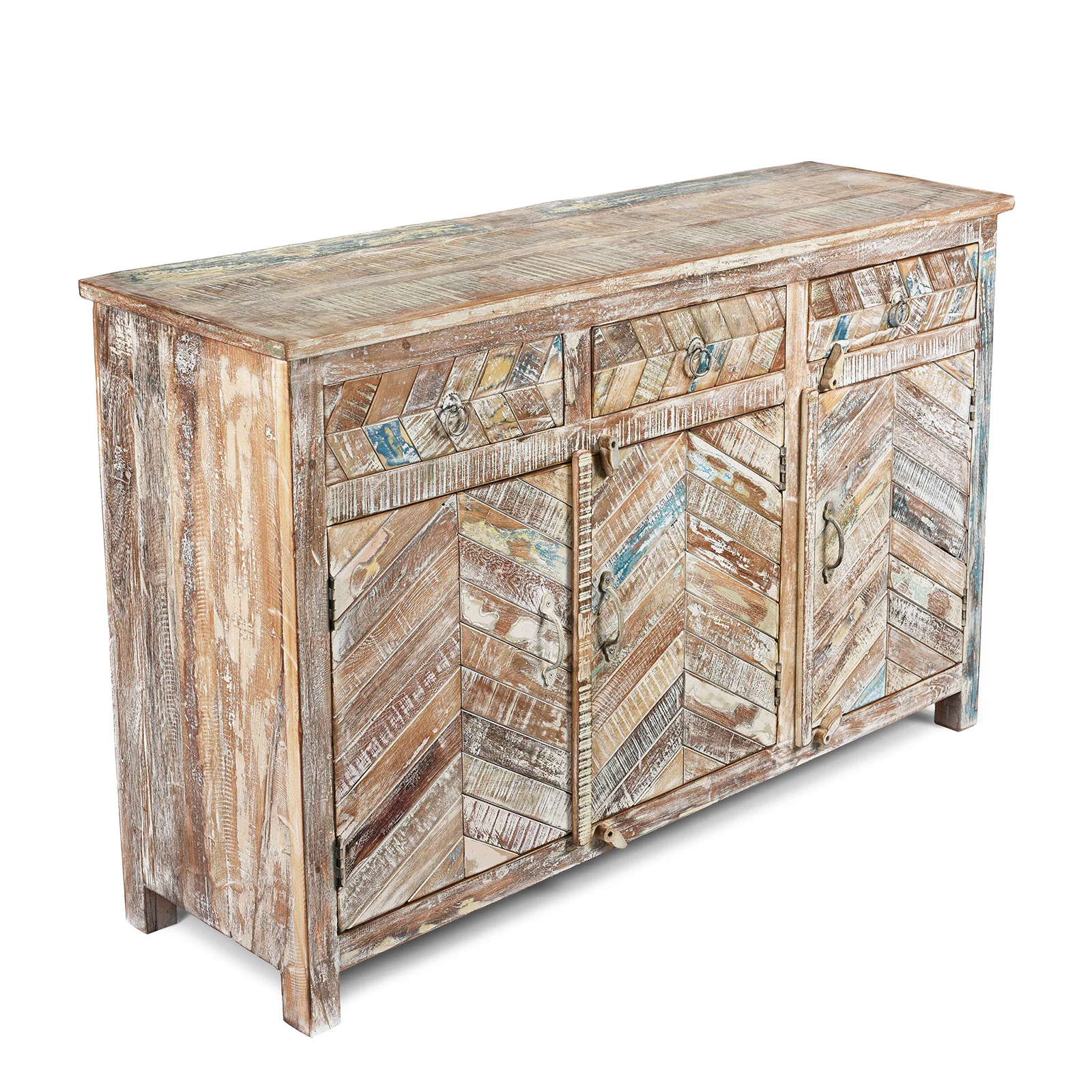 3 Door Sideboard Made From Reclaimed Teak - Image 4