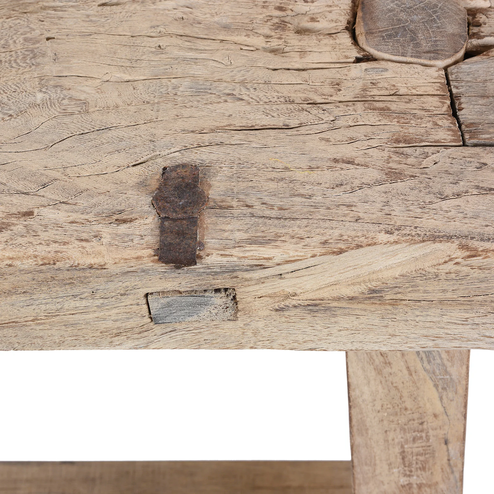 Reclaimed Bleached Wood Pedestal Table from India - Image 5