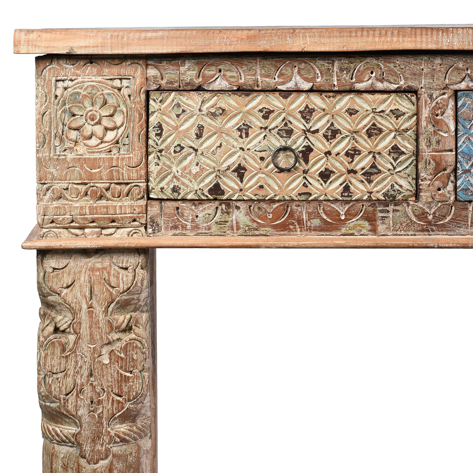 4 Drawer Painted Console Table Made From Reclaimed Teak - Image 3