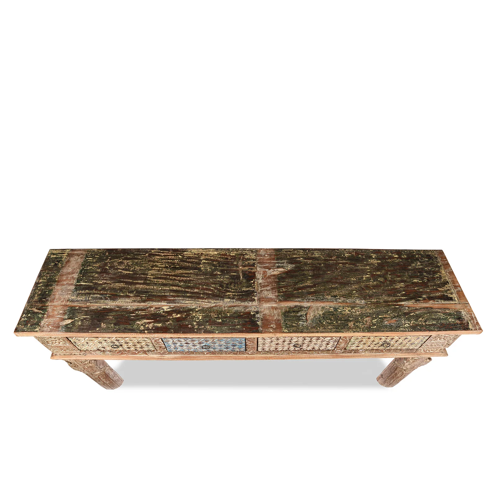 4 Drawer Painted Console Table Made From Reclaimed Teak - Image 5