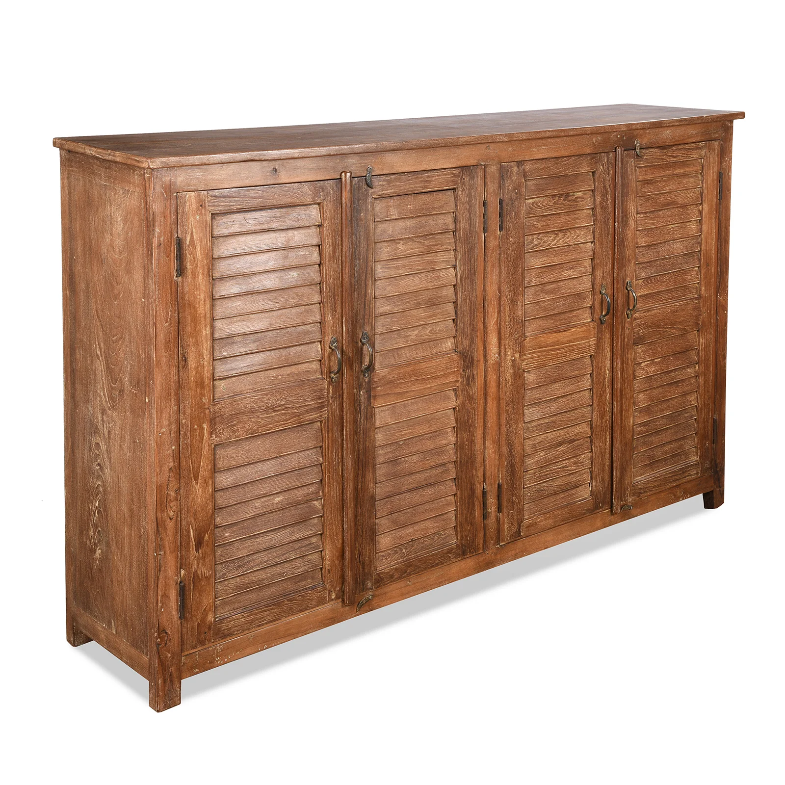 Reclaimed Teak 4 Door Louvre Sideboard - Image 2