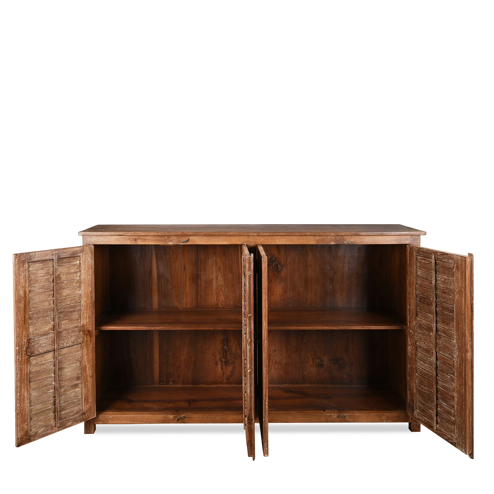 Reclaimed Teak 4 Door Louvre Sideboard - Image 4