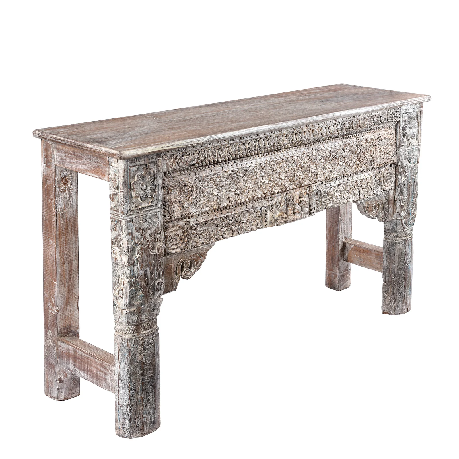 Painted Console Table Made From Reclaimed Teak - Image 3