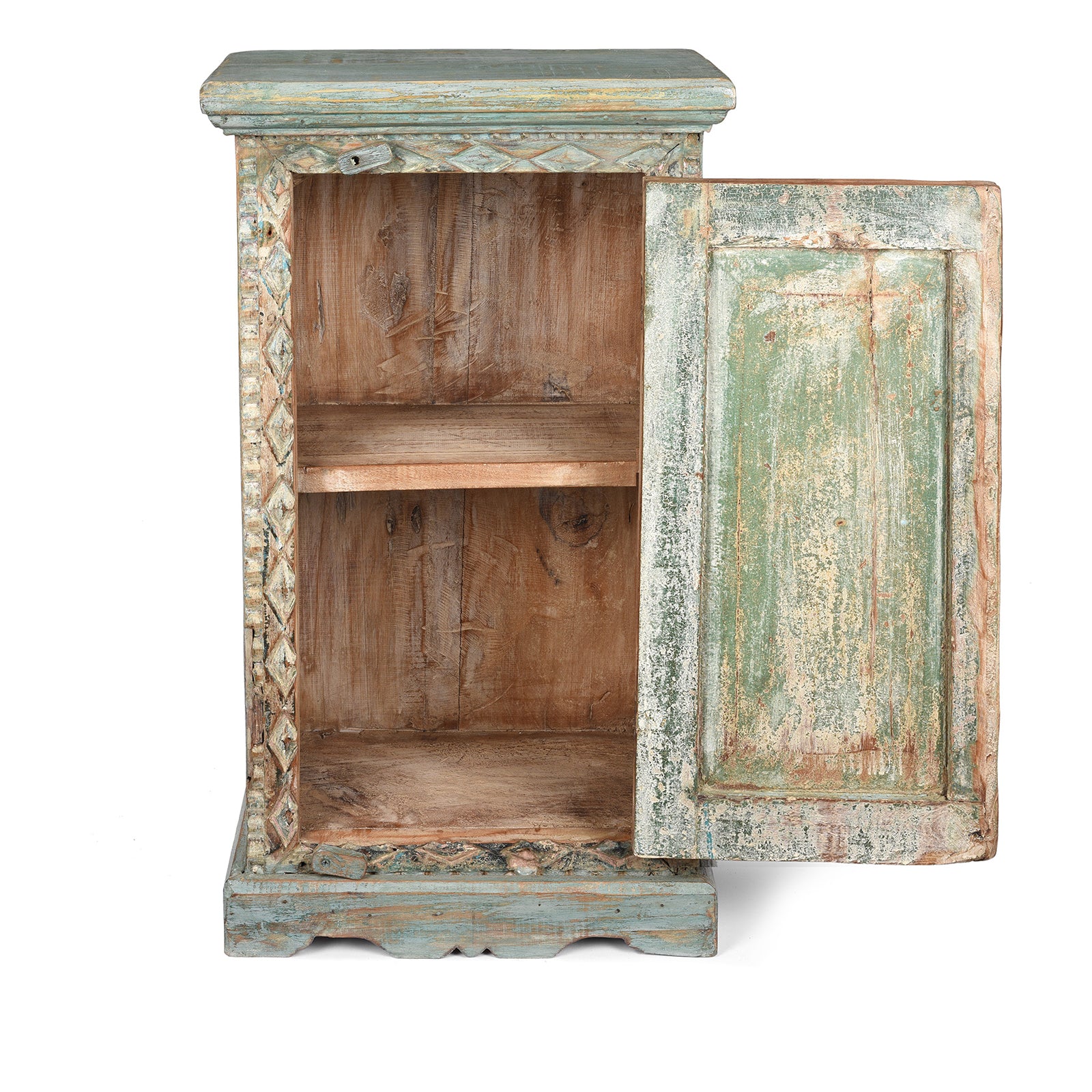 Reclaimed Teak Bedside Cabinet With Painted Finish - Image 3