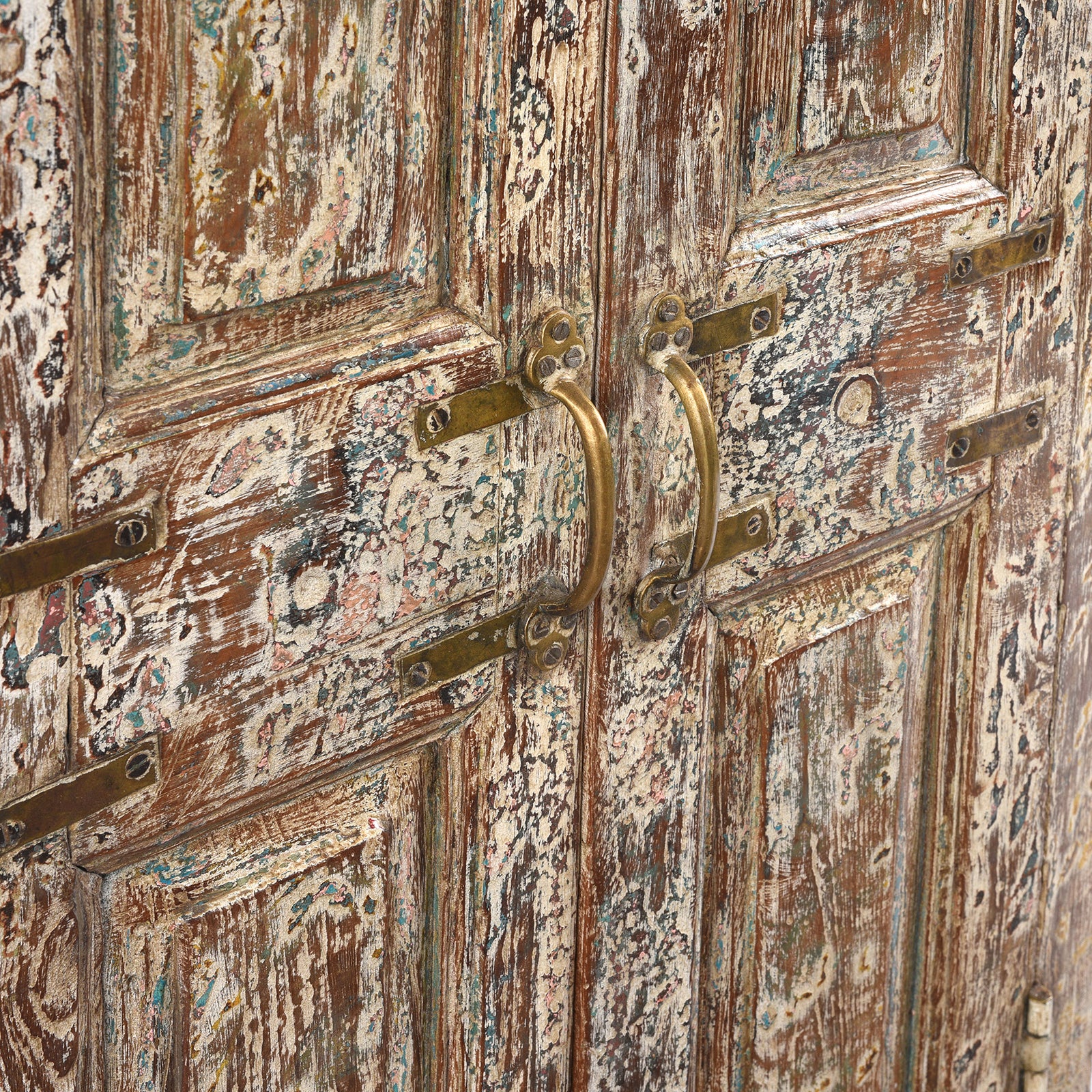Reclaimed Teakwood Cabinet With Old Paint - Image 6