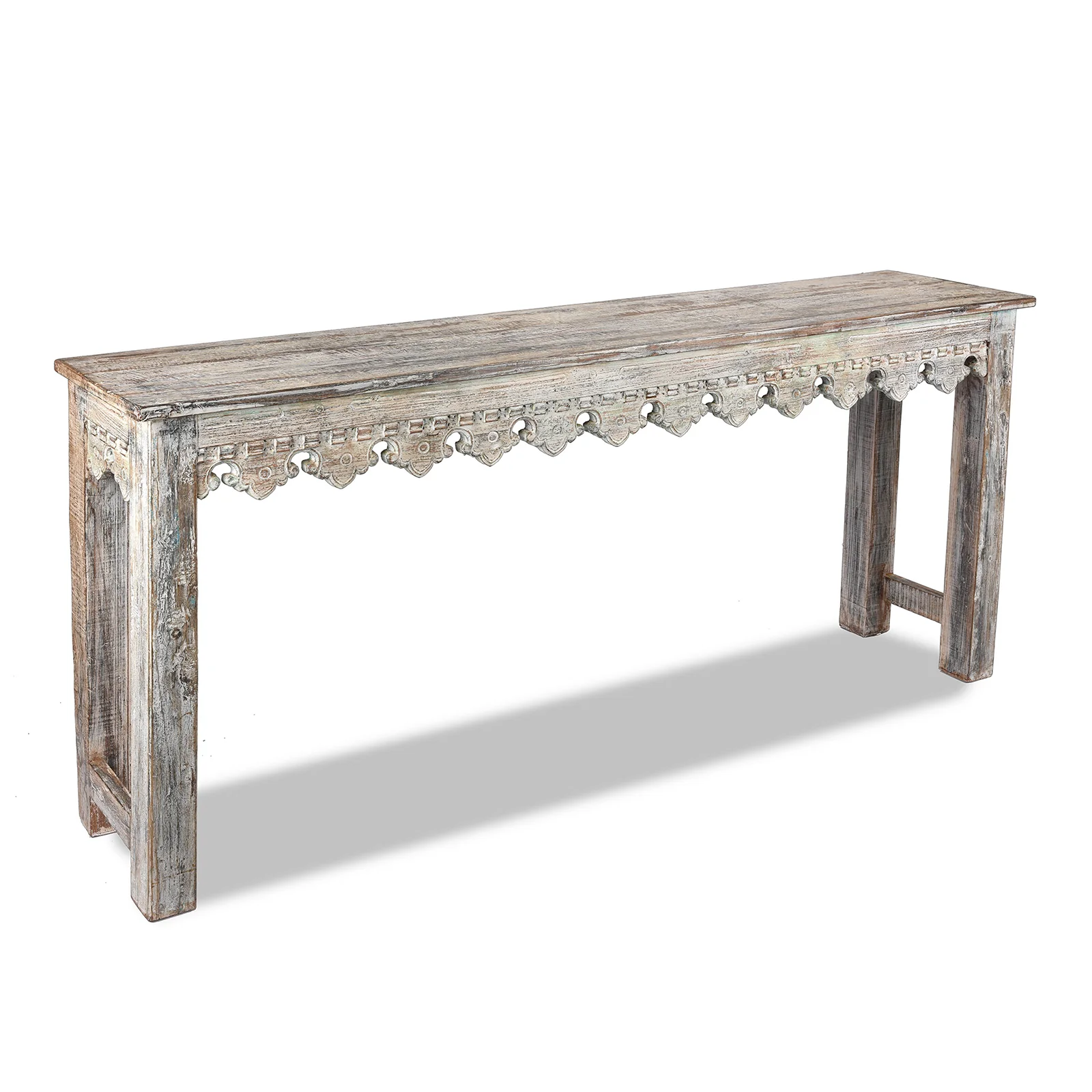 Painted Console Table Made from Reclaimed Teak - Image 3