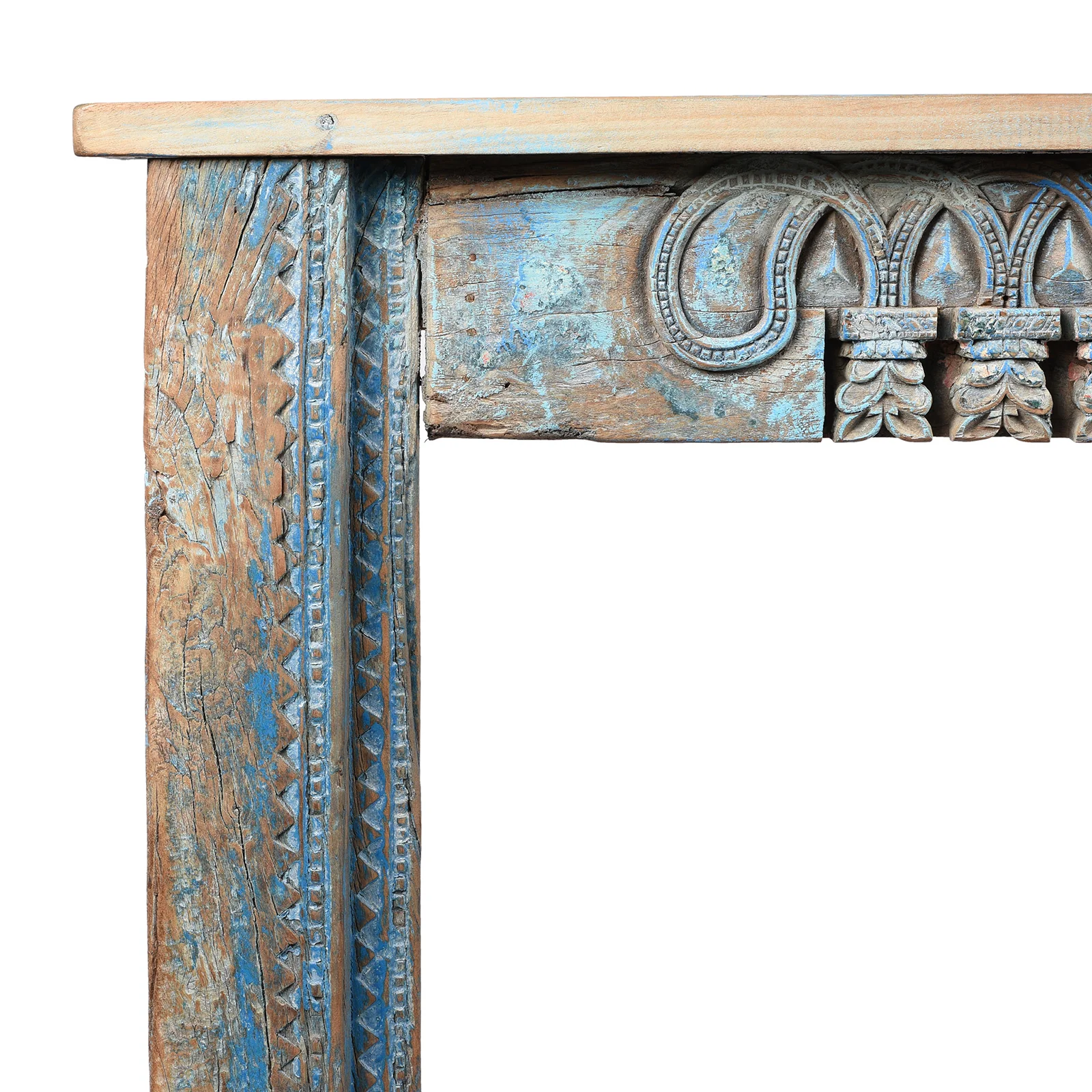 Blue Painted Console Table Made from Reclaimed Teak - Image 2