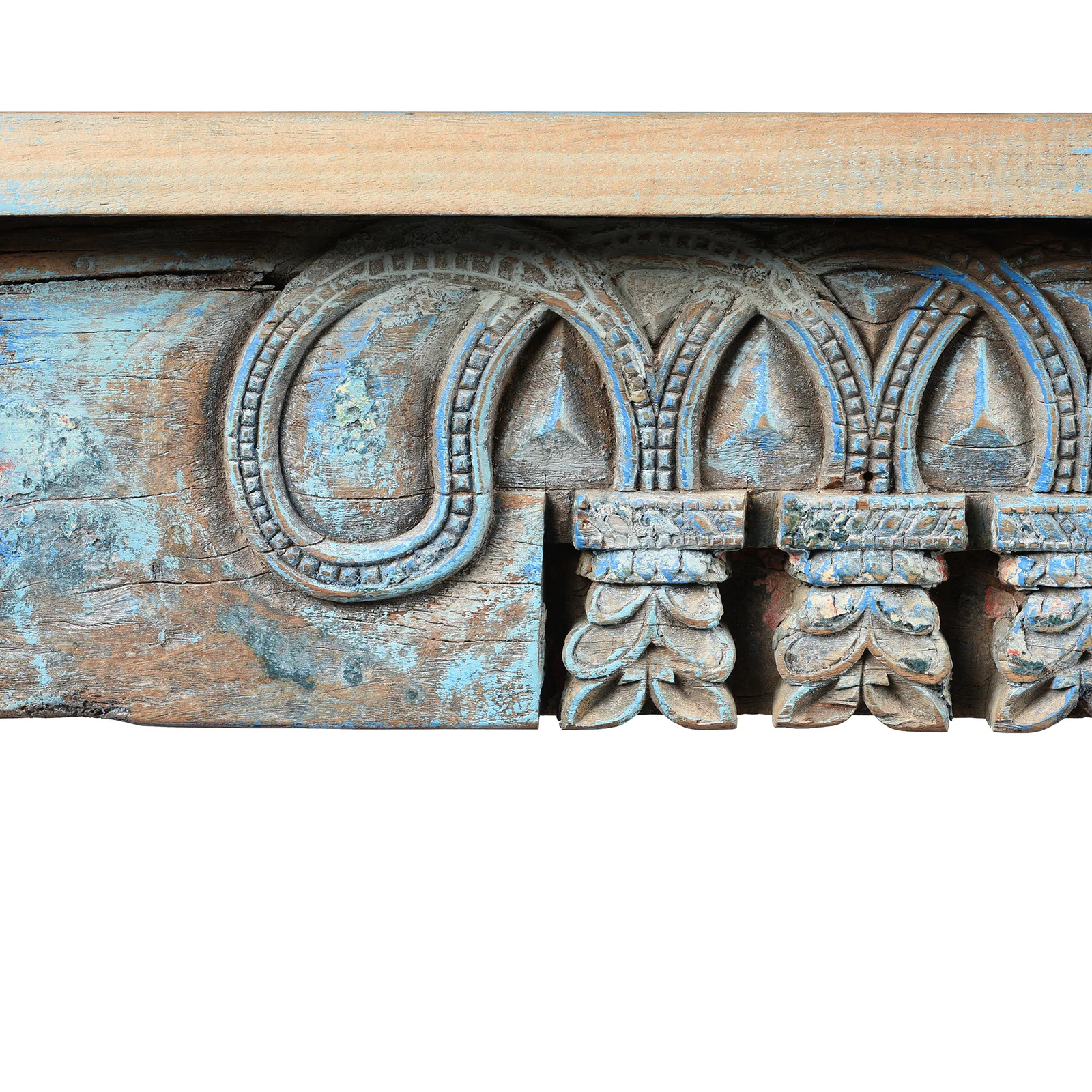 Blue Painted Console Table Made from Reclaimed Teak - Image 5