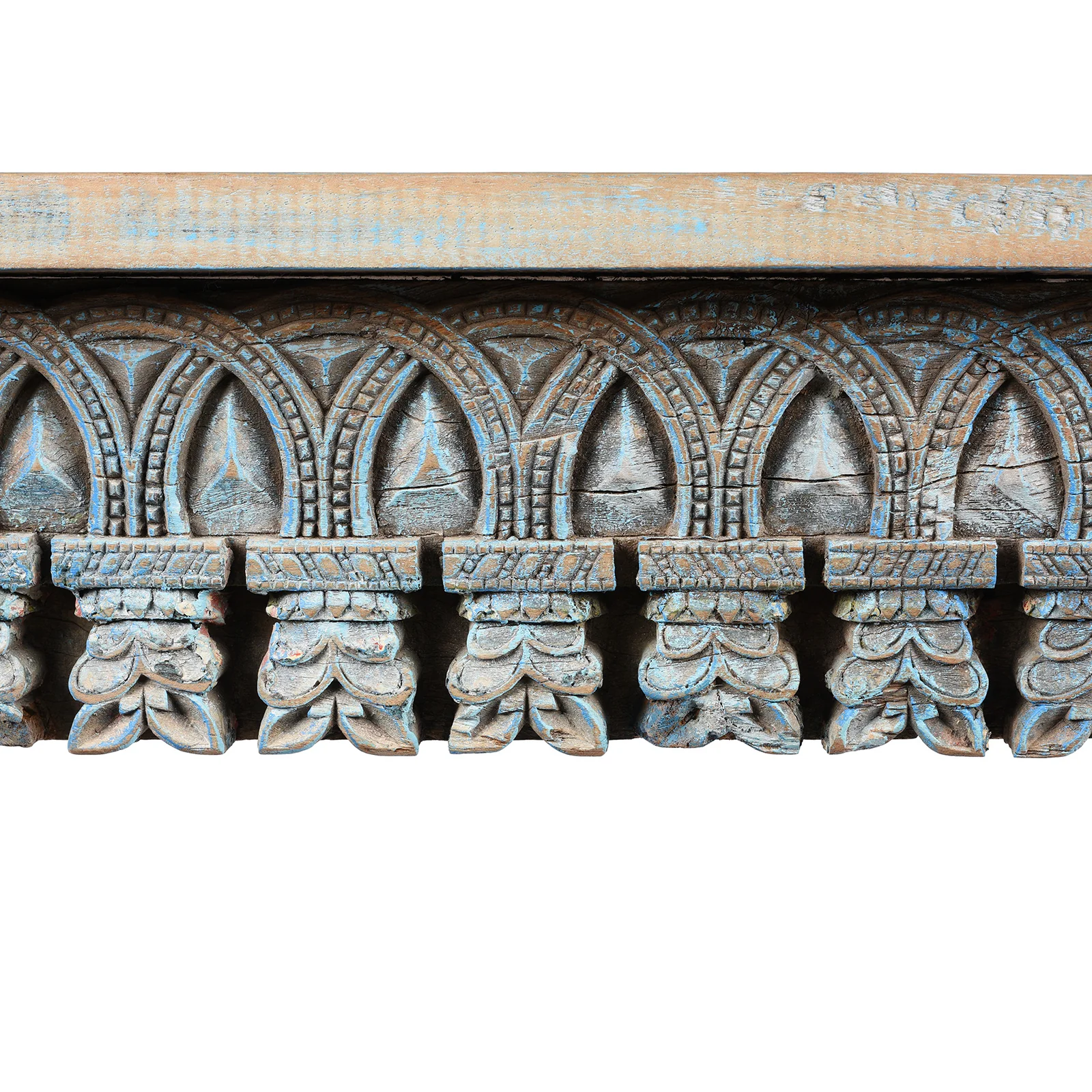 Blue Painted Console Table Made from Reclaimed Teak - Image 6
