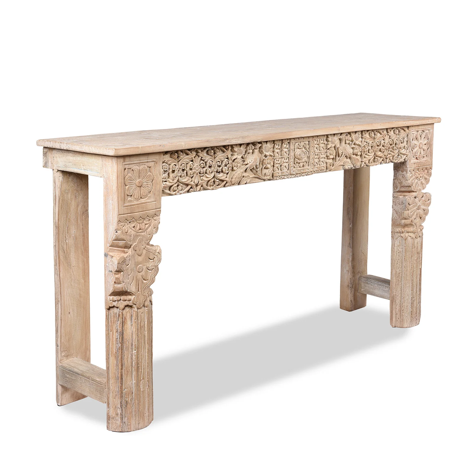 Bleached Console Table Made From Reclaimed Teak - Image 3